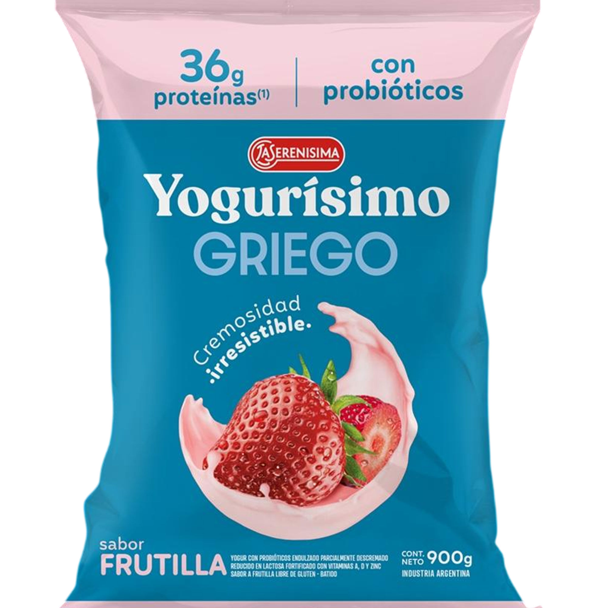 Yogur griego bebible Yogurísimo sabor frutilla 900 grs