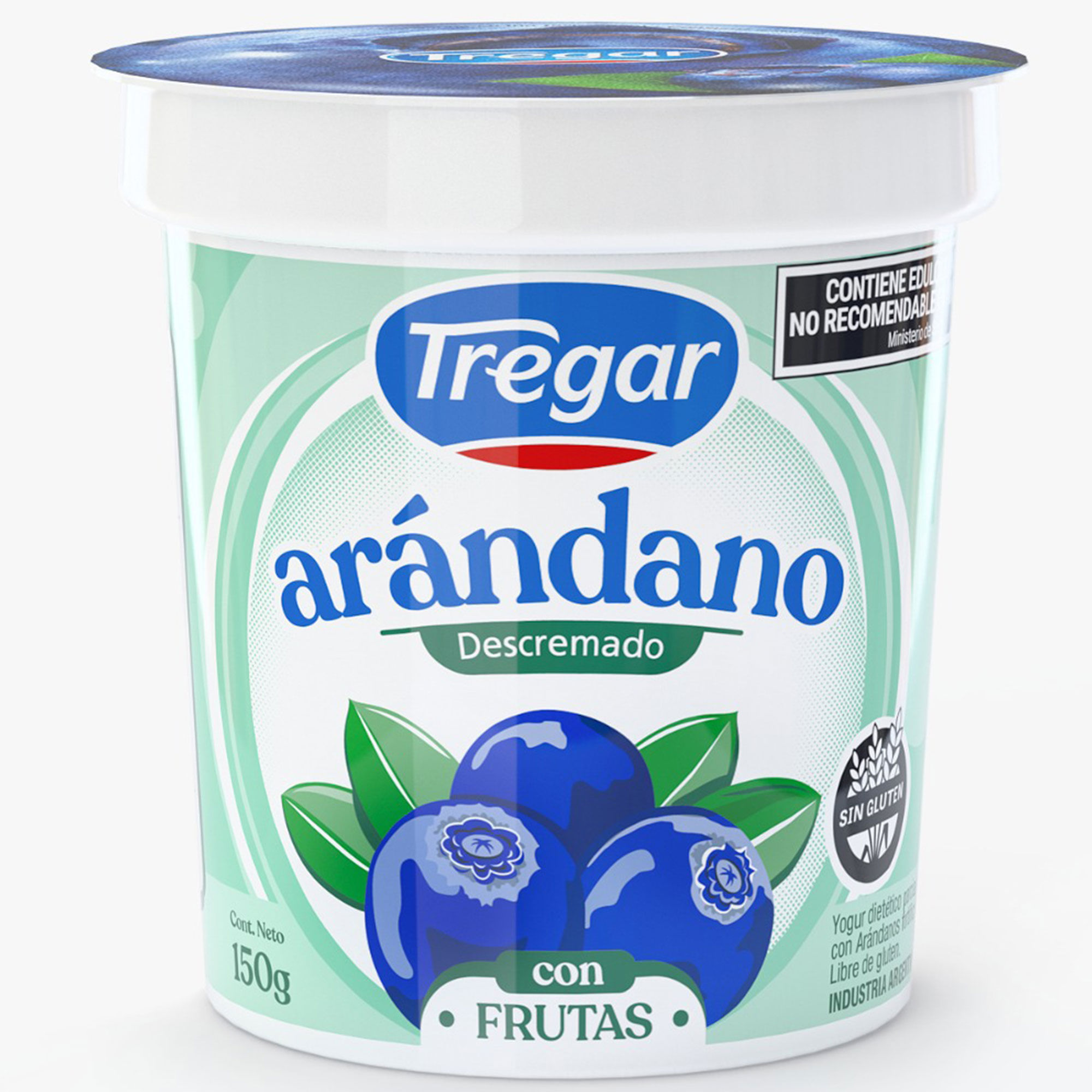 Yogur descremado Tregar de arándano pote 150 grs