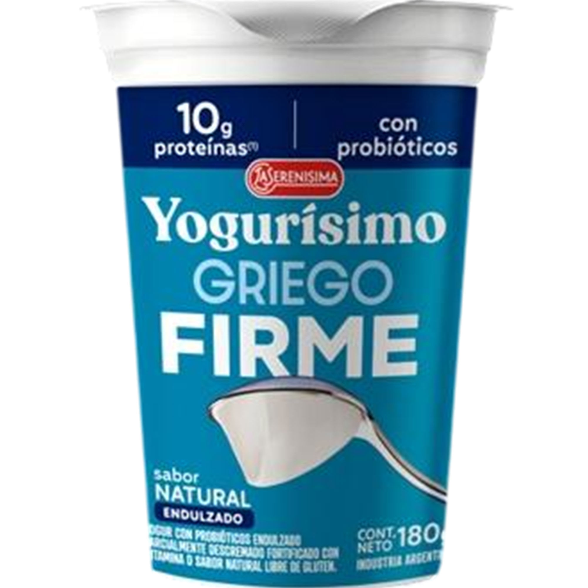 Yogur griego firme natural Yogurísimo pote 180 grs