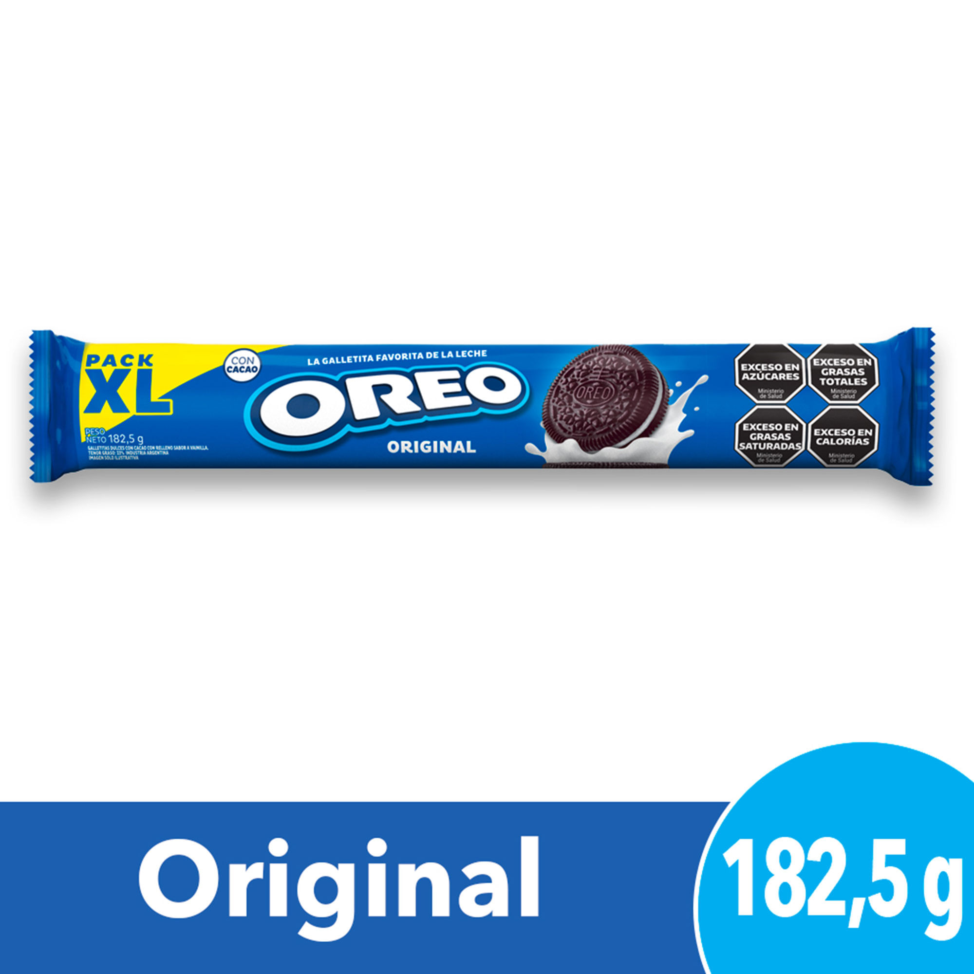 Galletitas Oreo rellenas con crema sabor original 182,5 g.