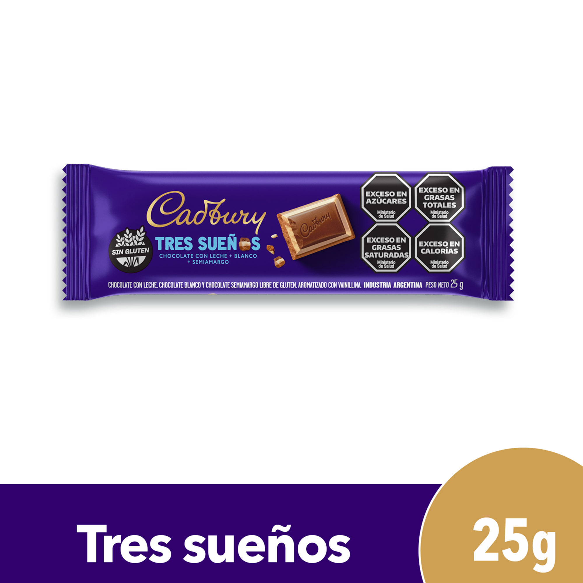 Chocolate Cadbury tres sueños 25 g.