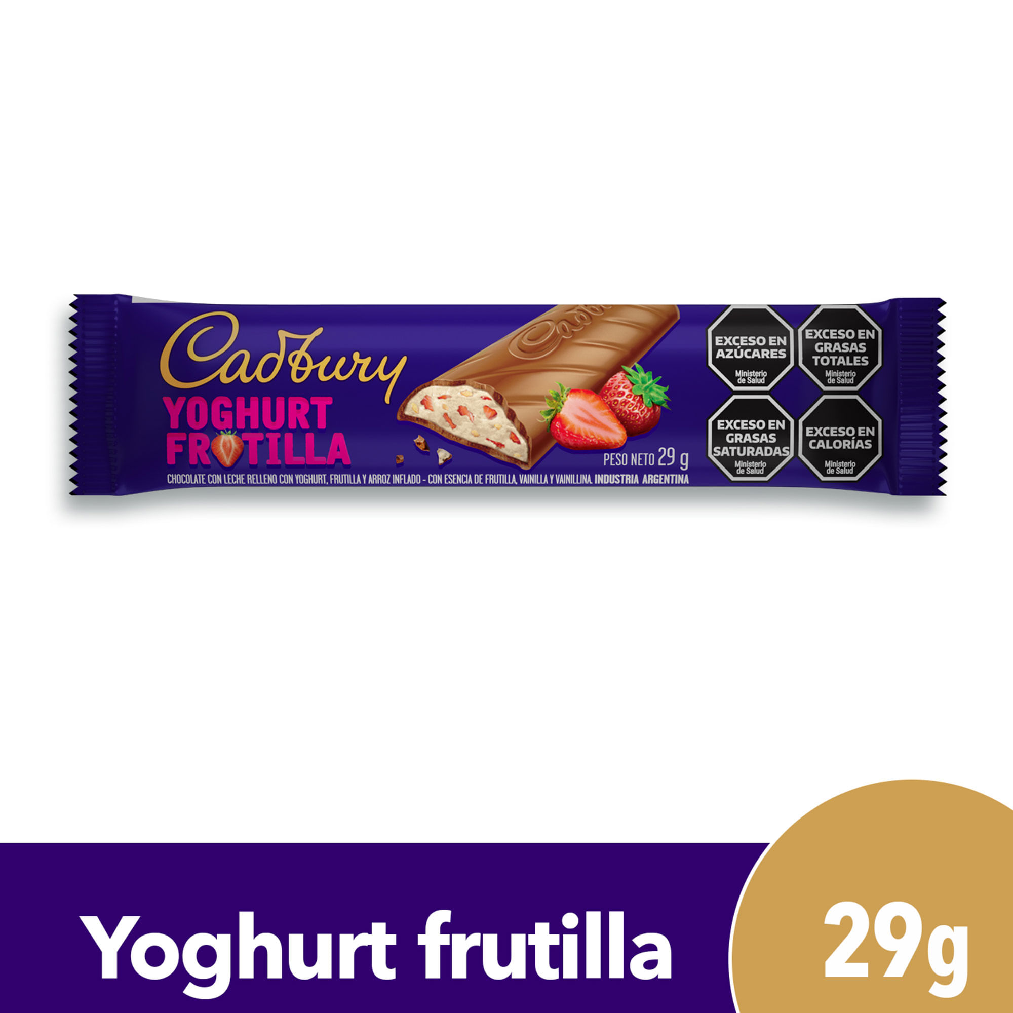 Chocolate Cadbury relleno yoghurt frutilla 29 g.