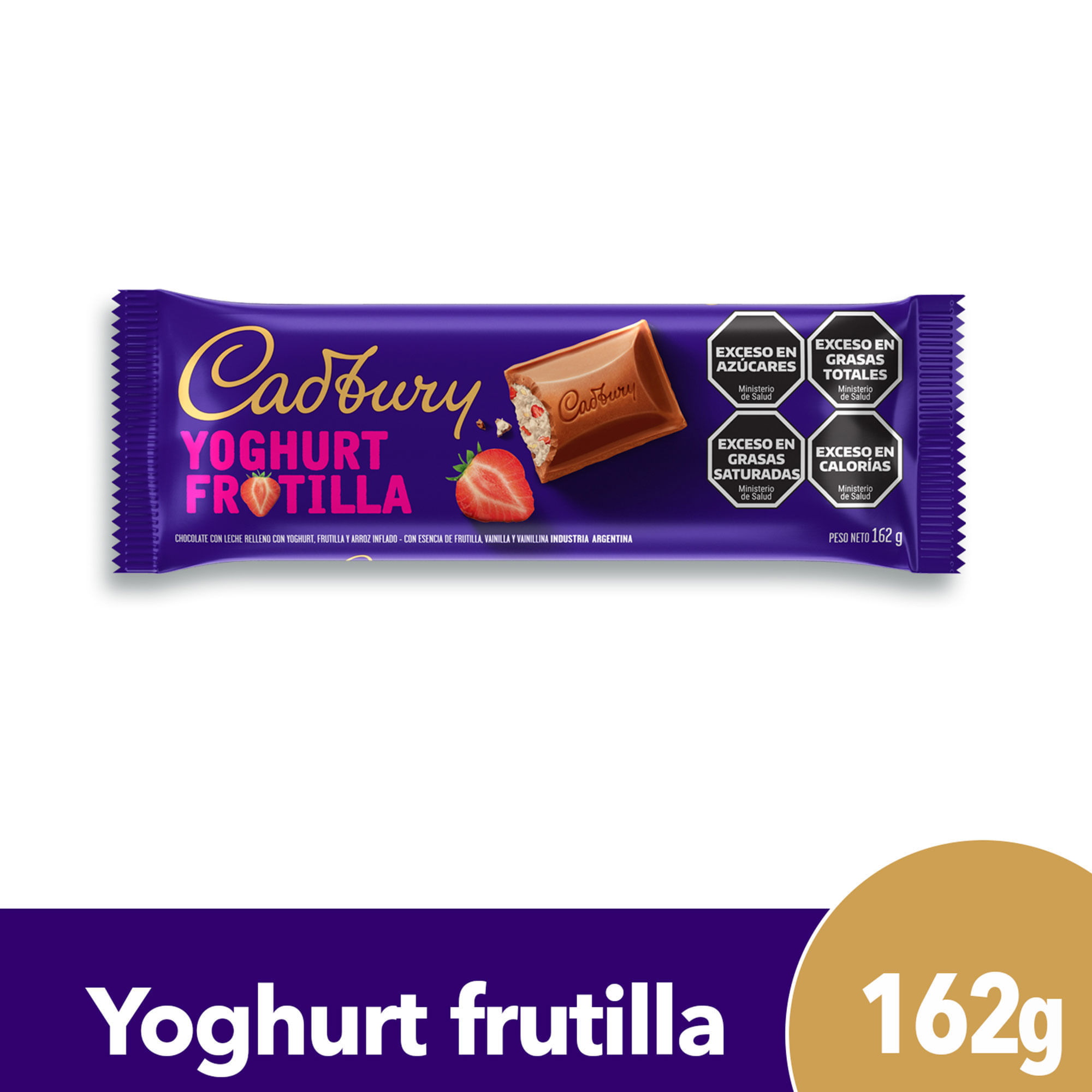 Chocolate Cadbury relleno yoghurt frutilla 162 g.