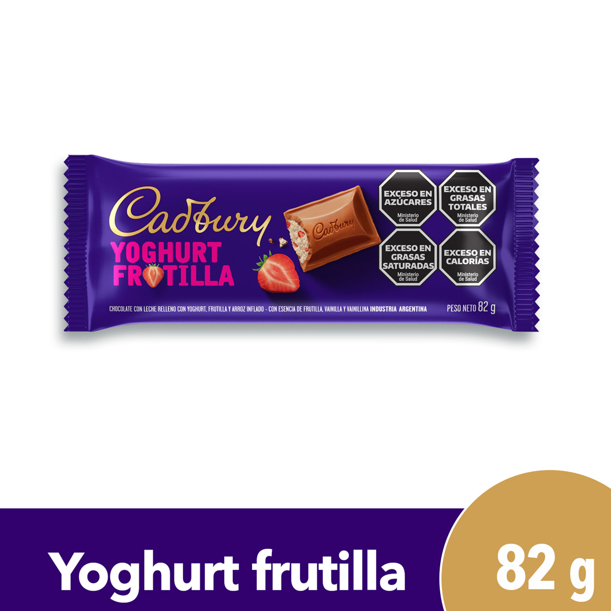 Chocolate Cadbury frutilla relleno yoghurt 82 g.