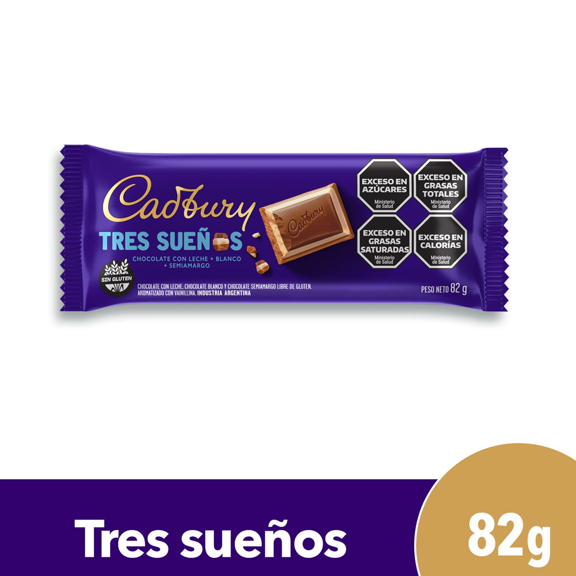 Chocolate Cadbury tres sueños 82 g.