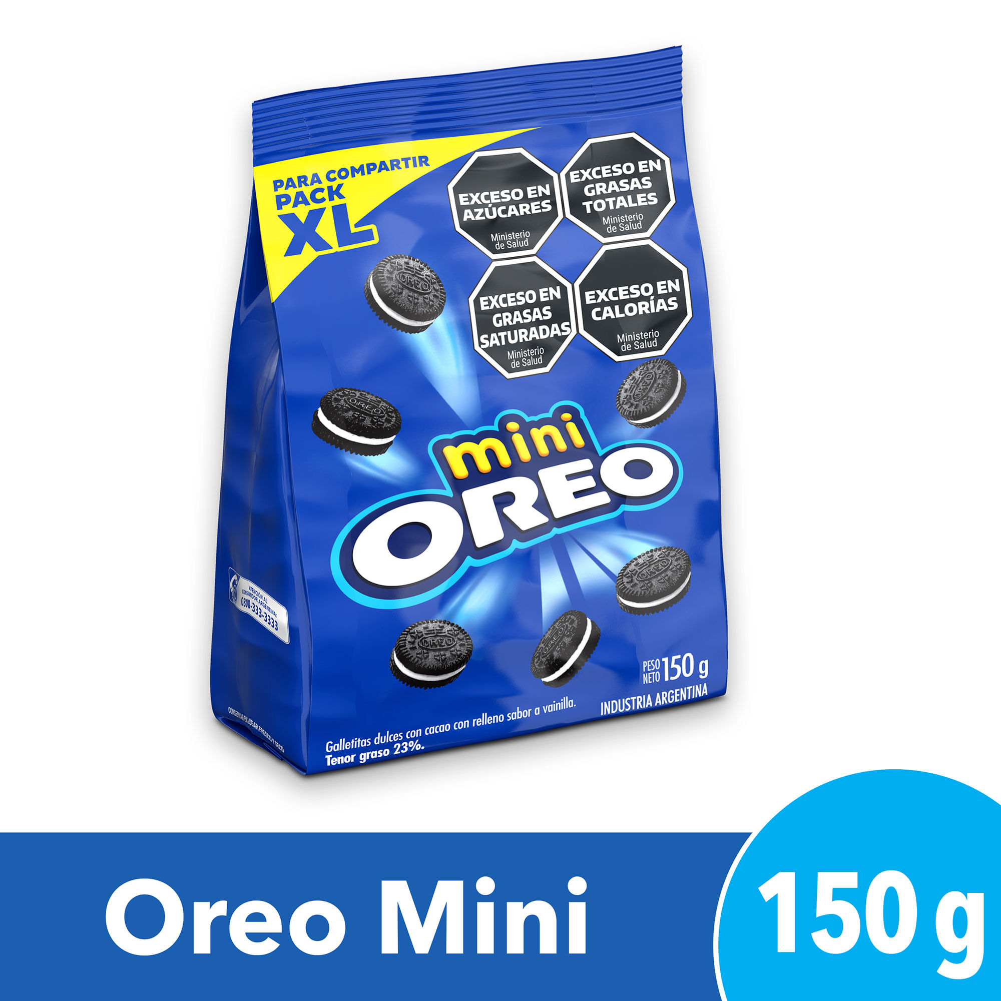 Galletitas Mini Oreo rellenas con crema sabor original 150 g.