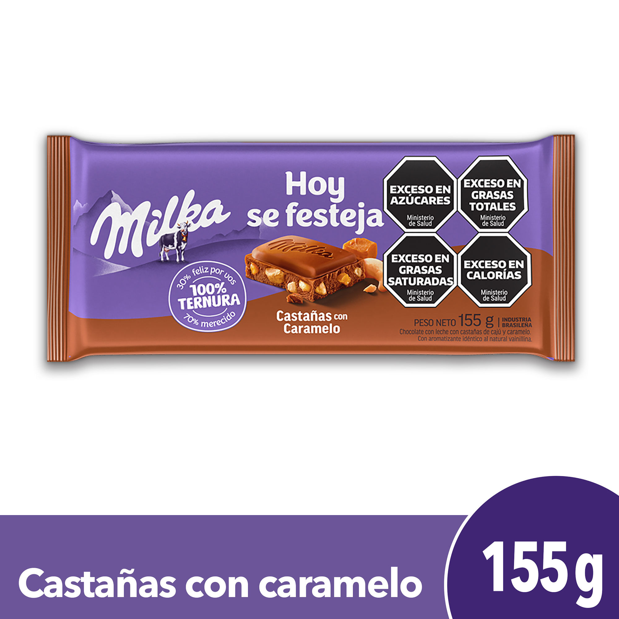 Chocolate Milka con castañas 155 g.