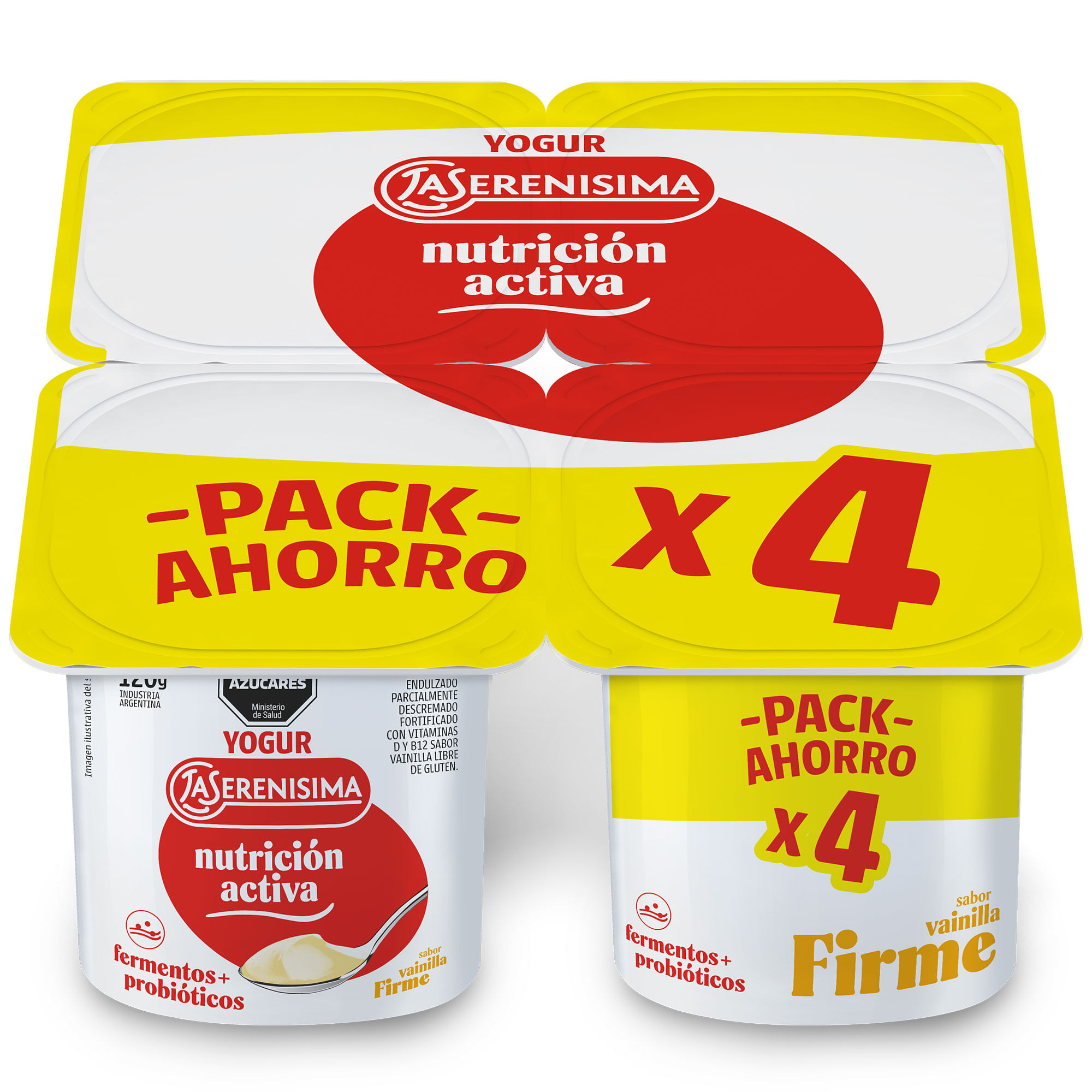 Yogur entero firme La Serenísima sabor vainilla x4 120 grs