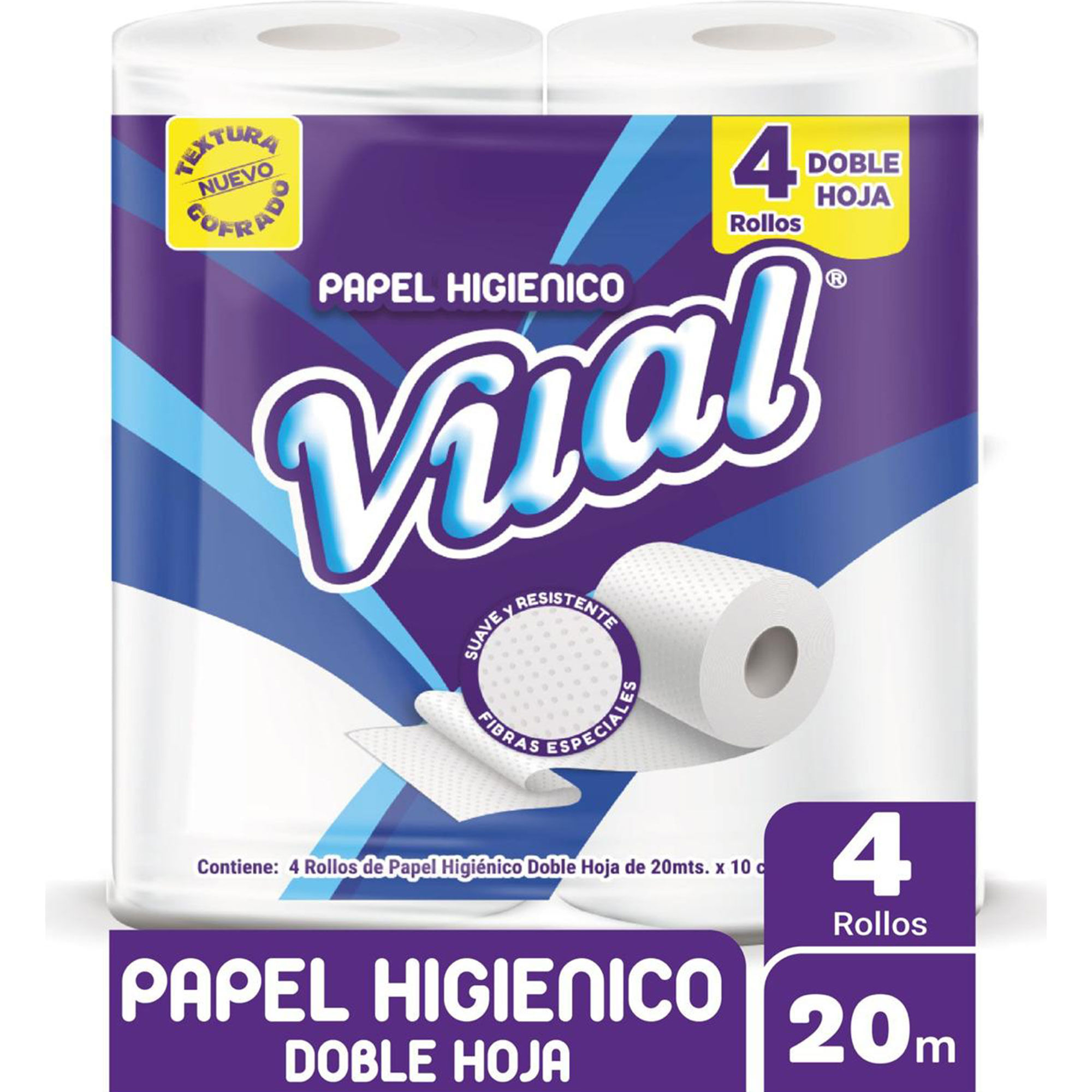 Papel higiénico doble hoja Vual x4 20 mts