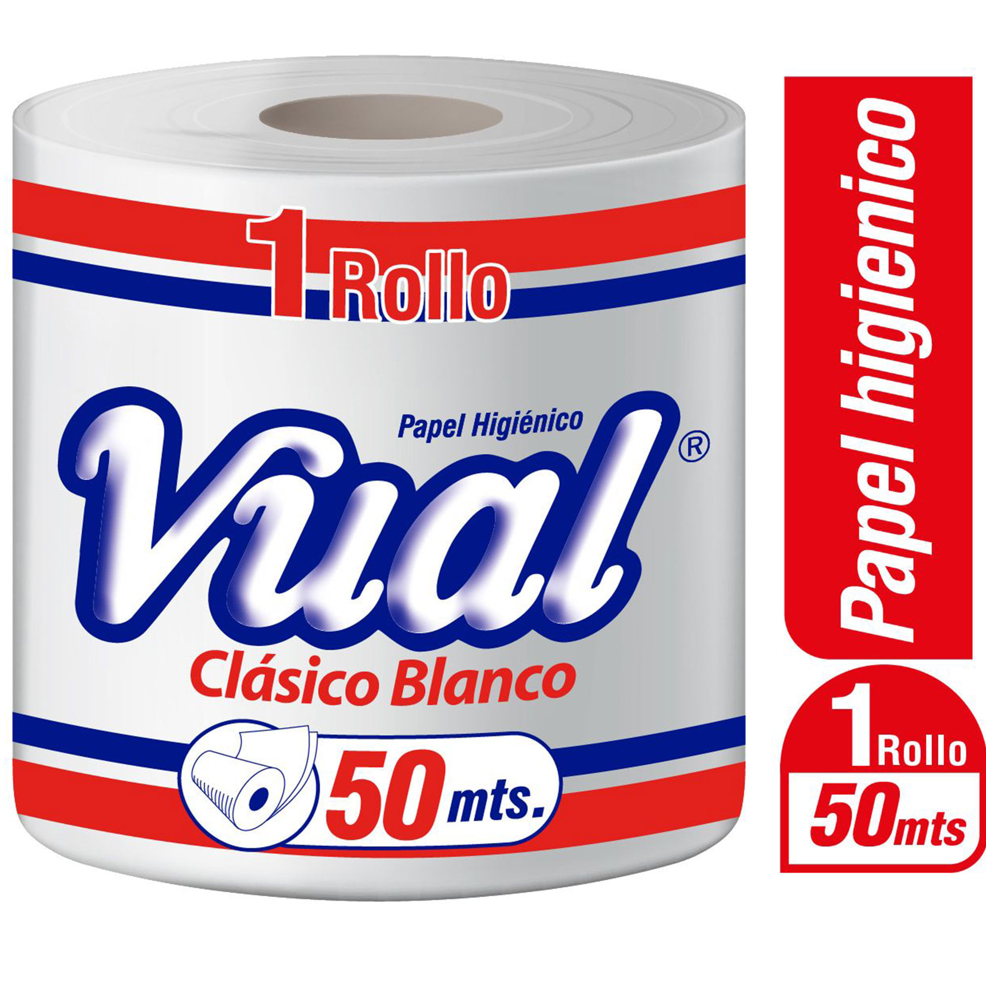 Papel higiénico clásico blanco Vual x1 50 mts