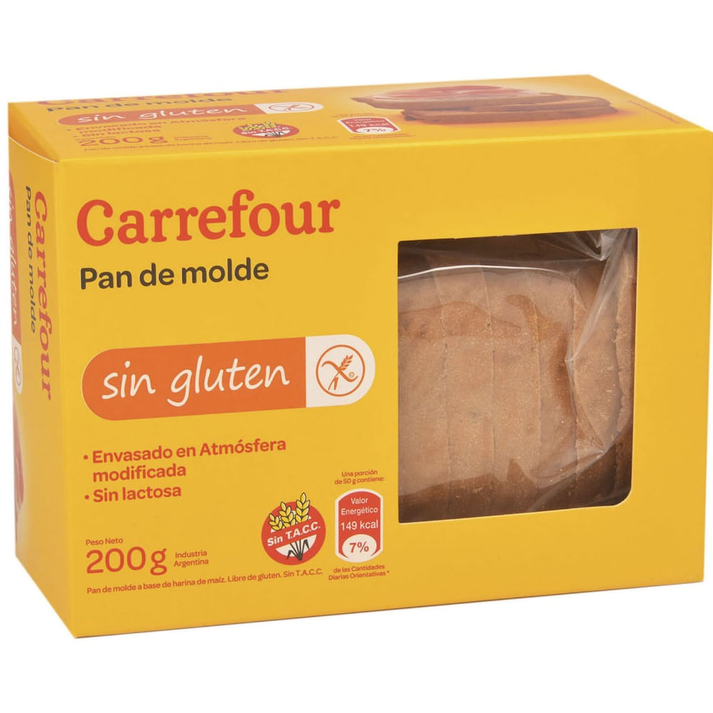 Pan de mesa Carrefour blanco 200 g. sin TACC