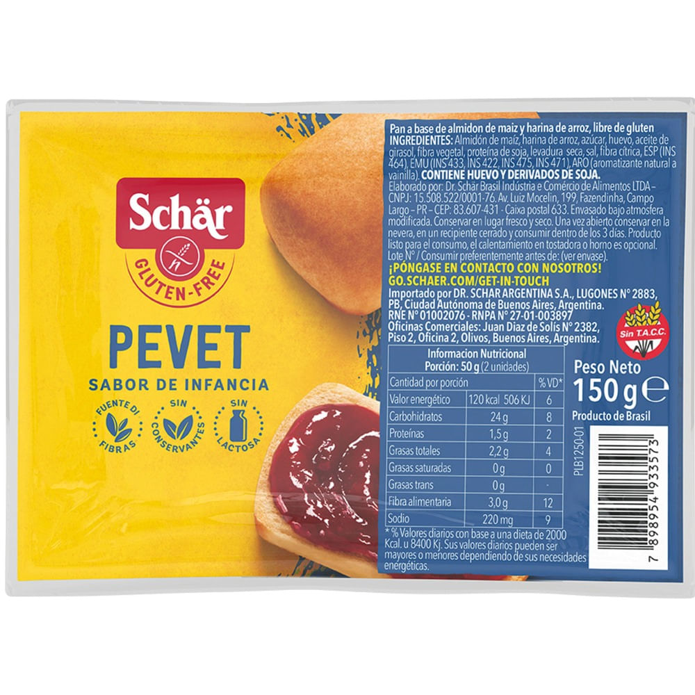 Pan pevet Schar sin tacc 150 grs