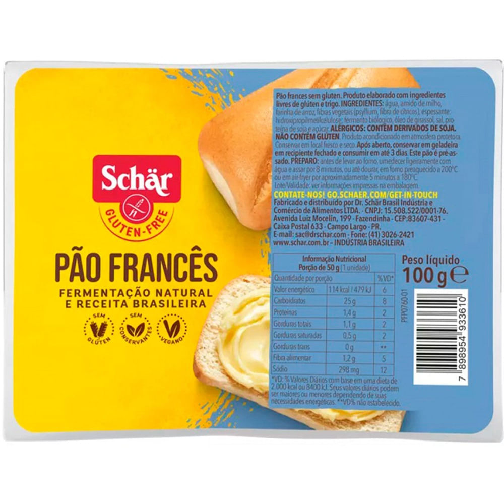 Pan frances Schar sin tacc 100 grs
