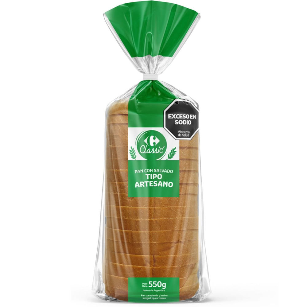Pan con salvado tipo artesano Carrefour Classic 550 grs