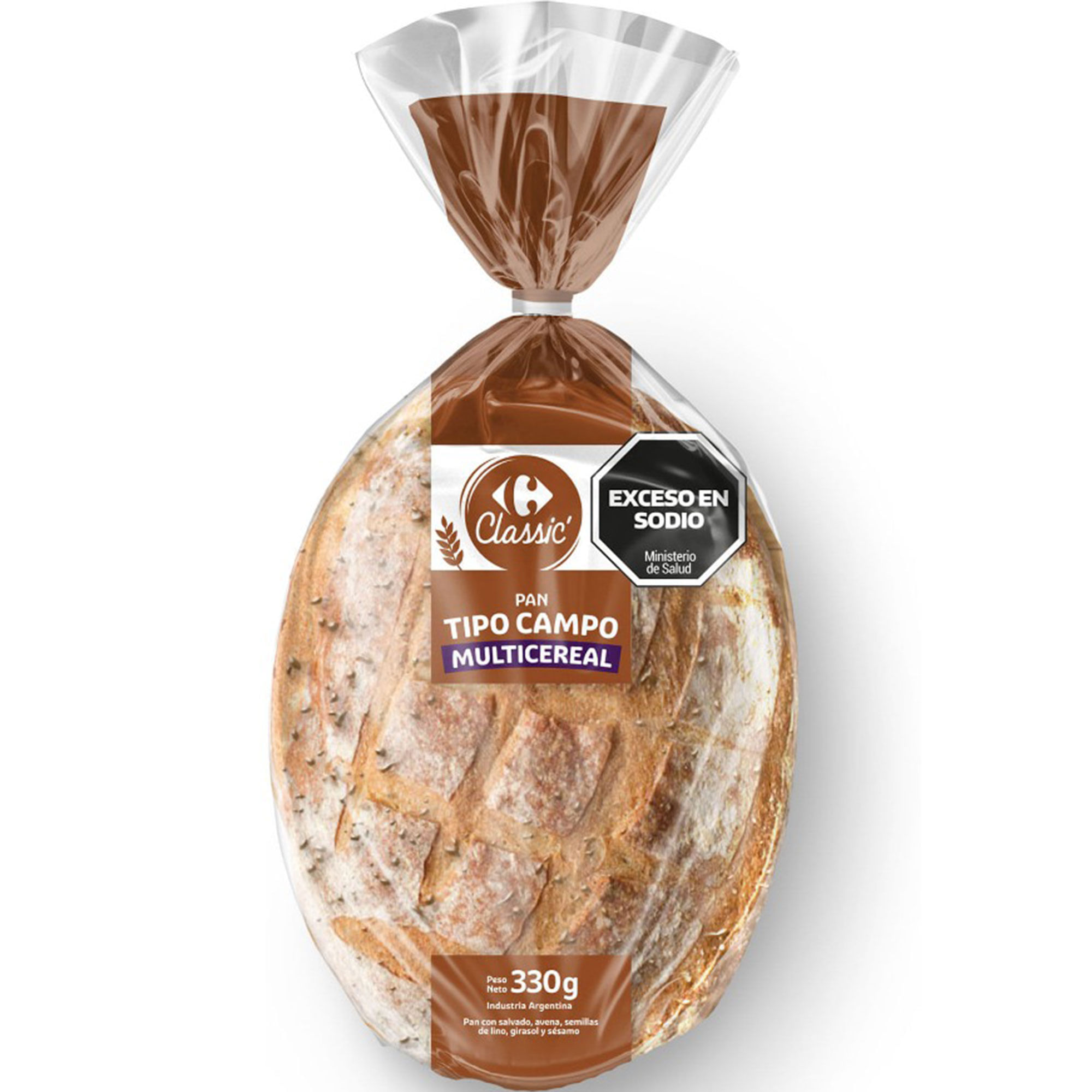 Pan tipo campo multicereal Carrefour Classic 330 grs