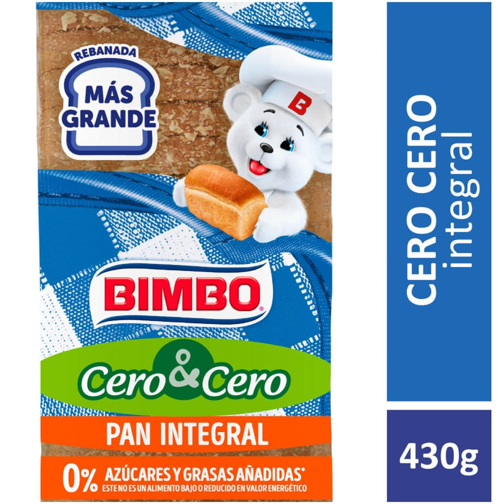 Pan integral Bimbo Cero Cero 430 grs