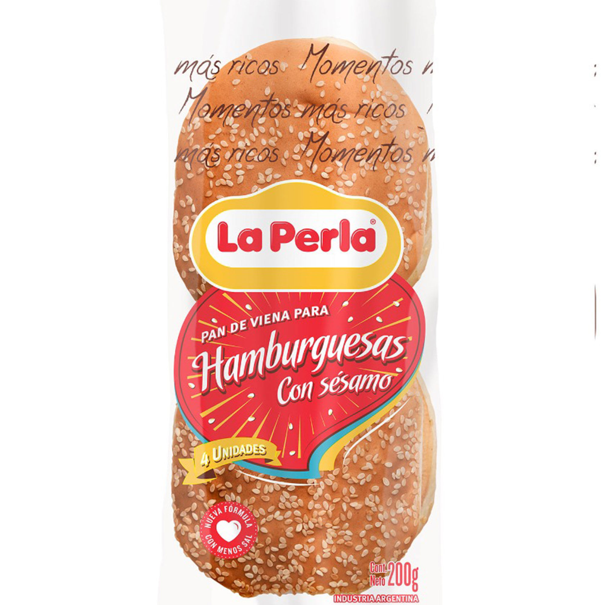 Pan para hamburguesa La Perla con sesamo 200 g.