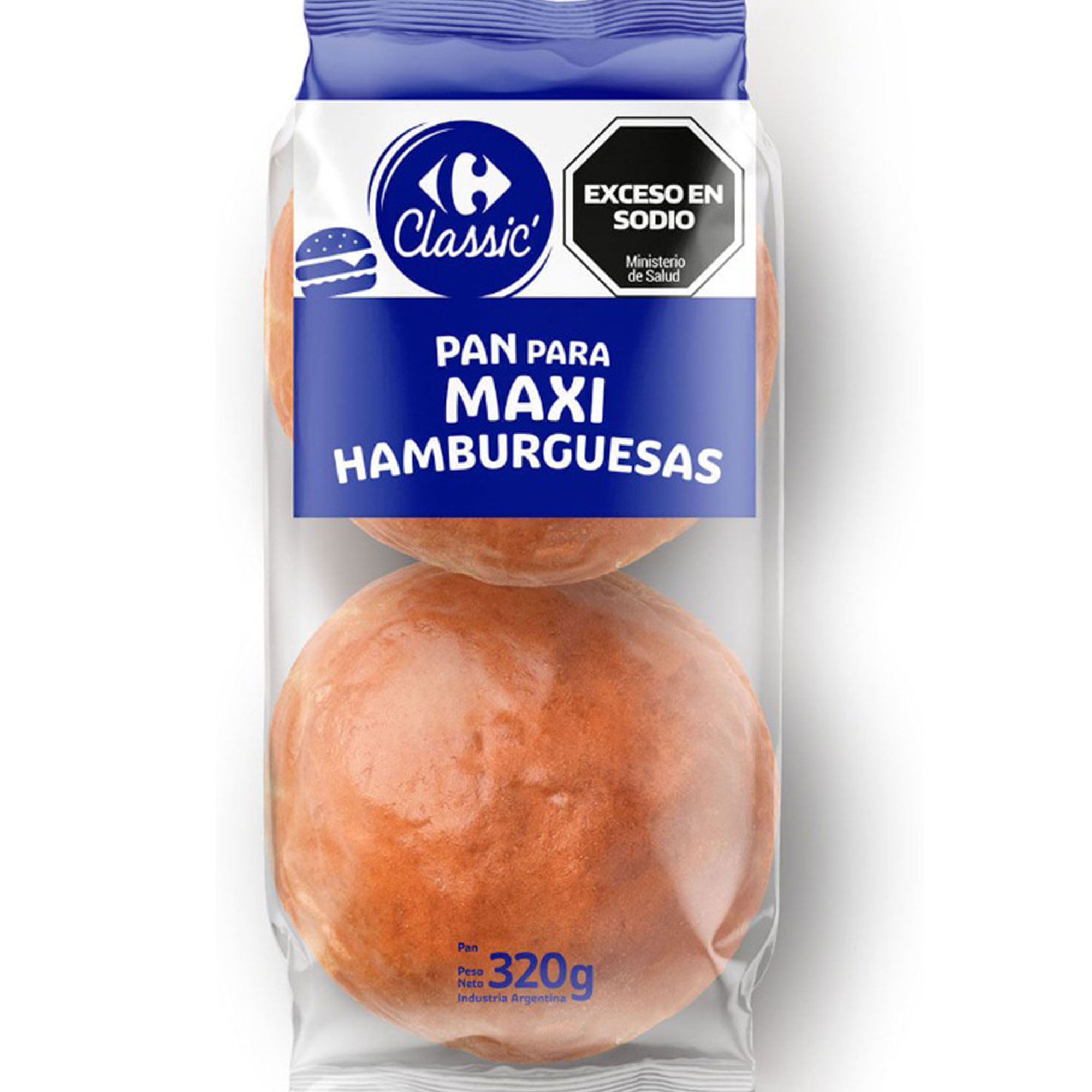 Pan para maxi hamburguesas Carrefour Classic 320 grs