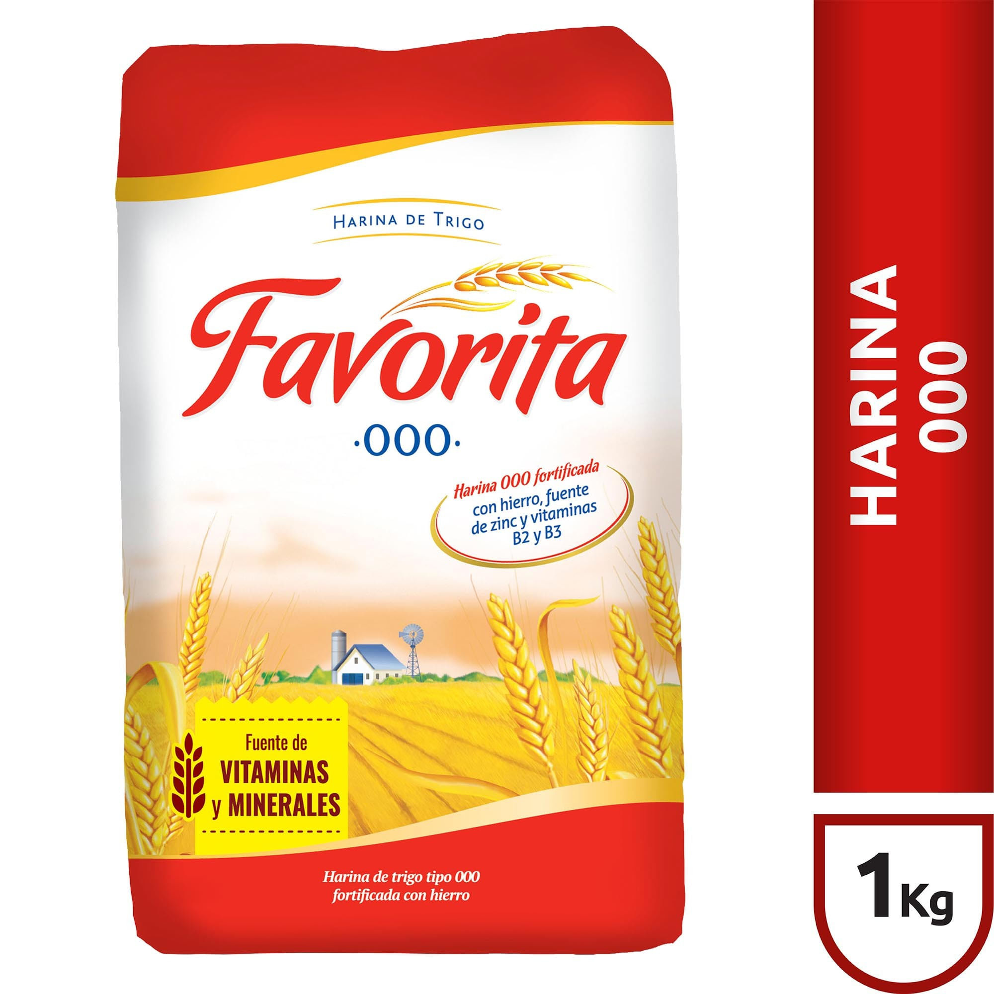 Harina de trigo 000 Favorita con vitaminas 1 kg.
