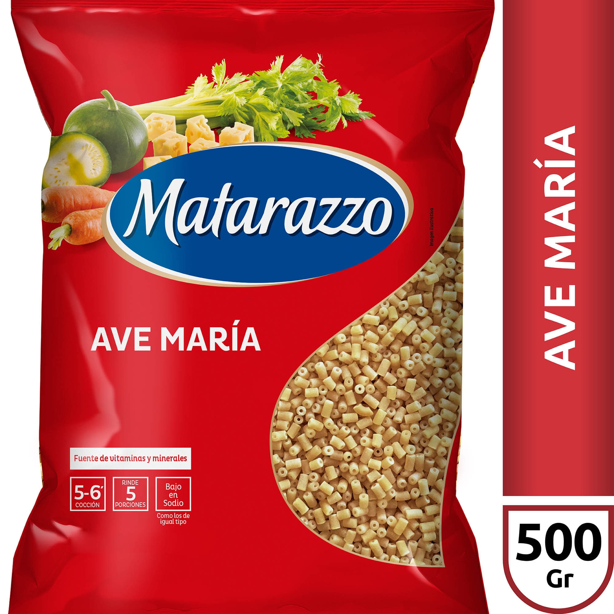 Fideos ave maría Matarazzo bolsa 500 g.