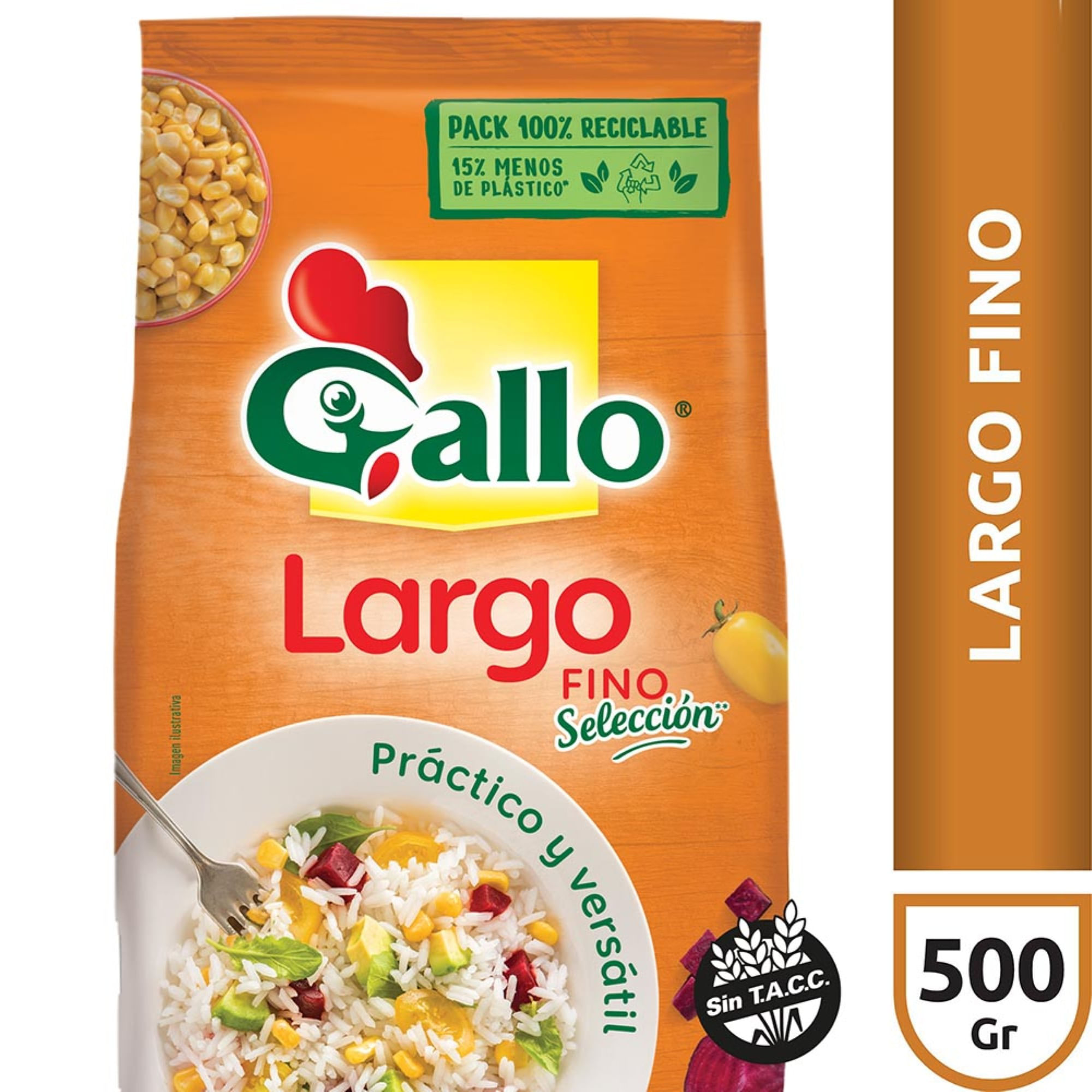 Arroz largo fino 00000 Gallo en bolsa 500 g