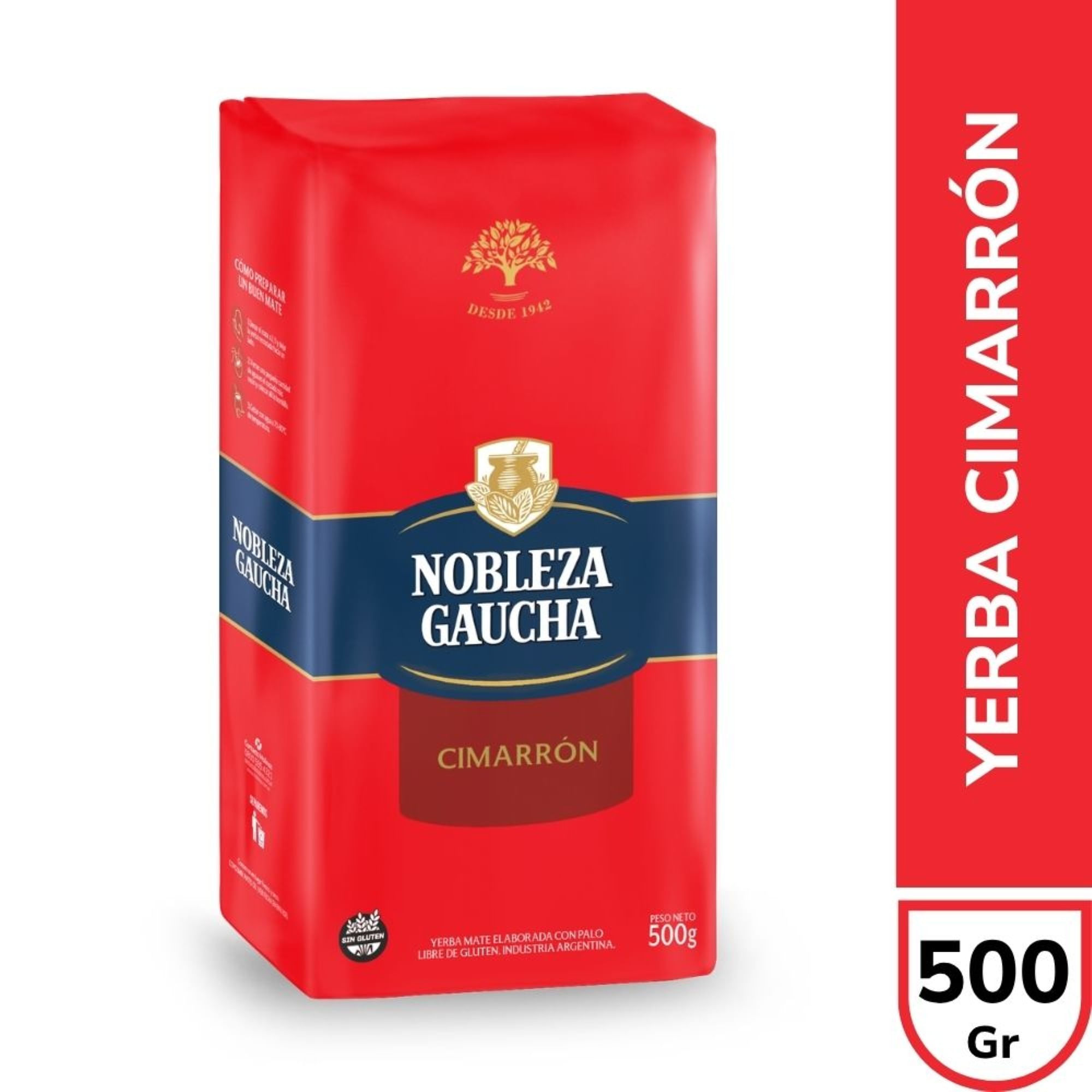 Yerba mate con palo cimarrón Nobleza Gaucha 500 grs