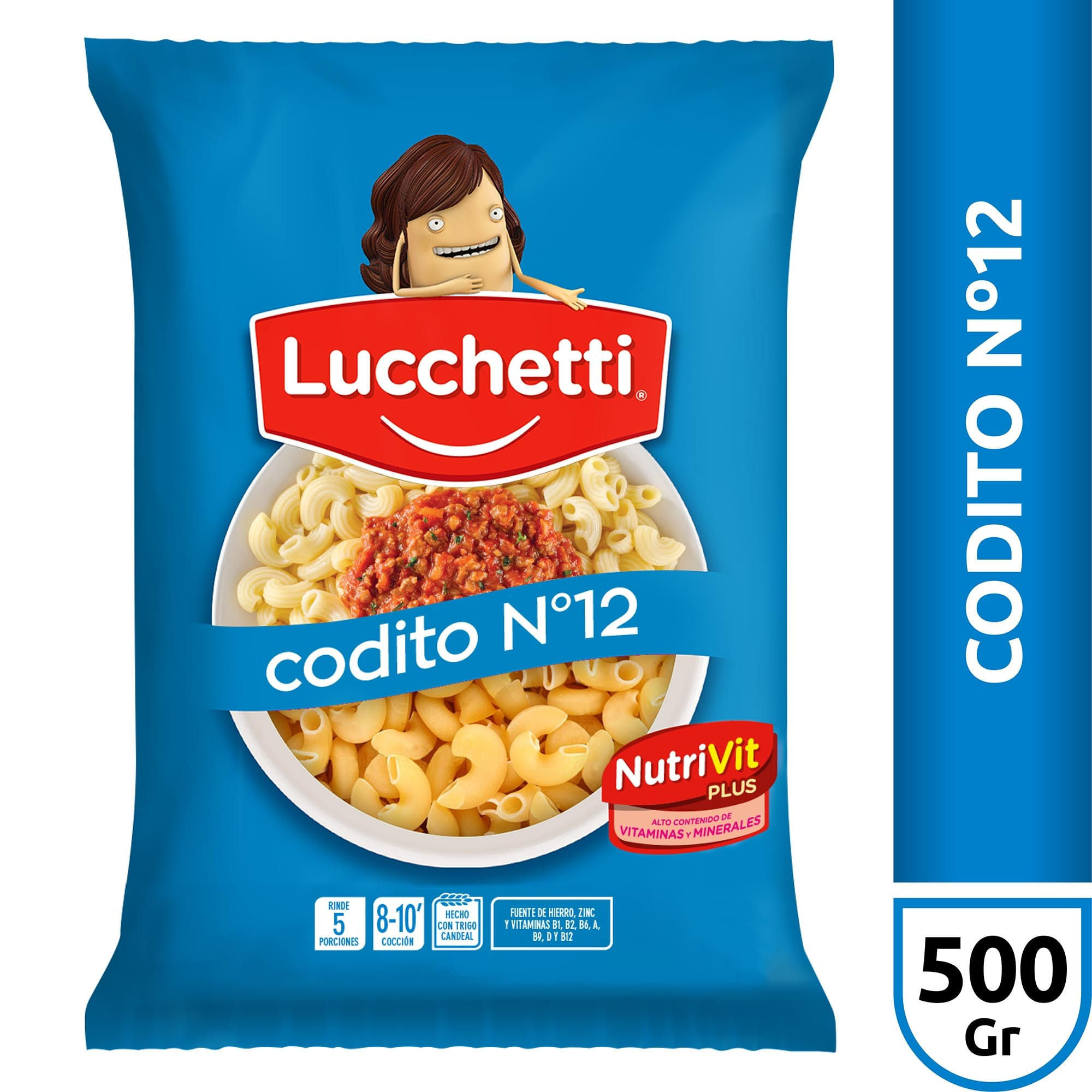 Fideos coditos Lucchetti 500 g.