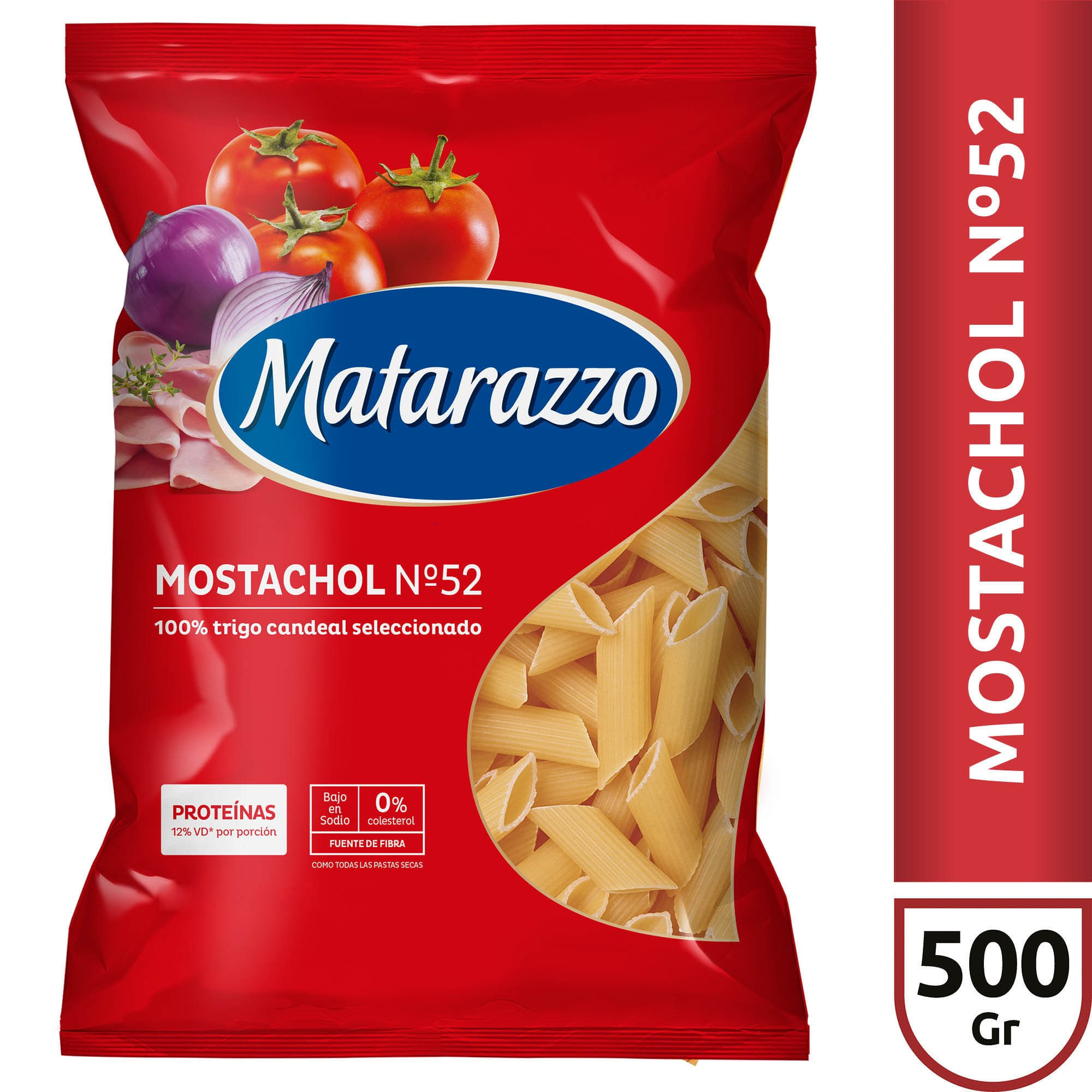 Fideos mostacholes N52 Matarazzo rayado 500 g.