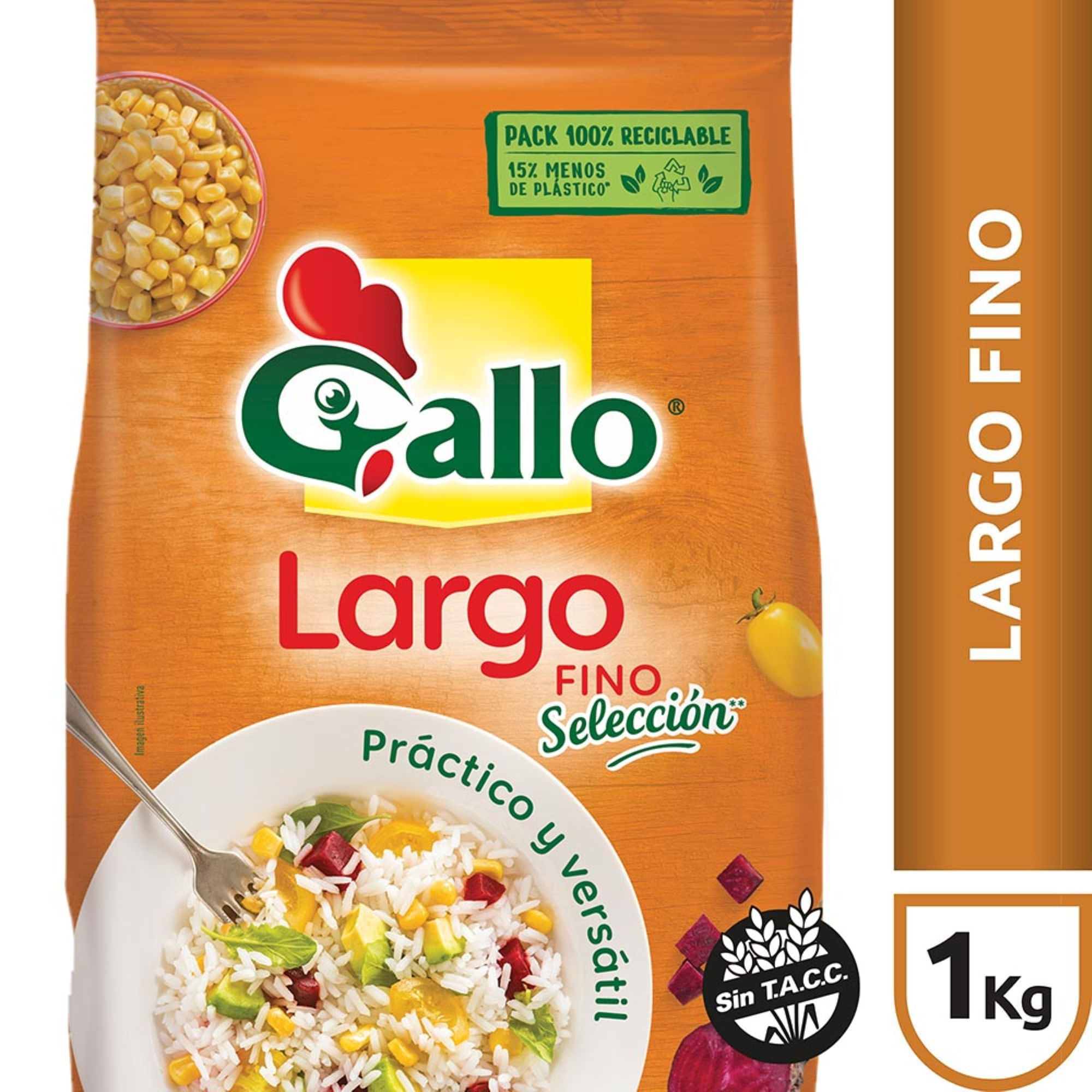 Arroz largo fino Gallo 00000 en bolsa 1 kg