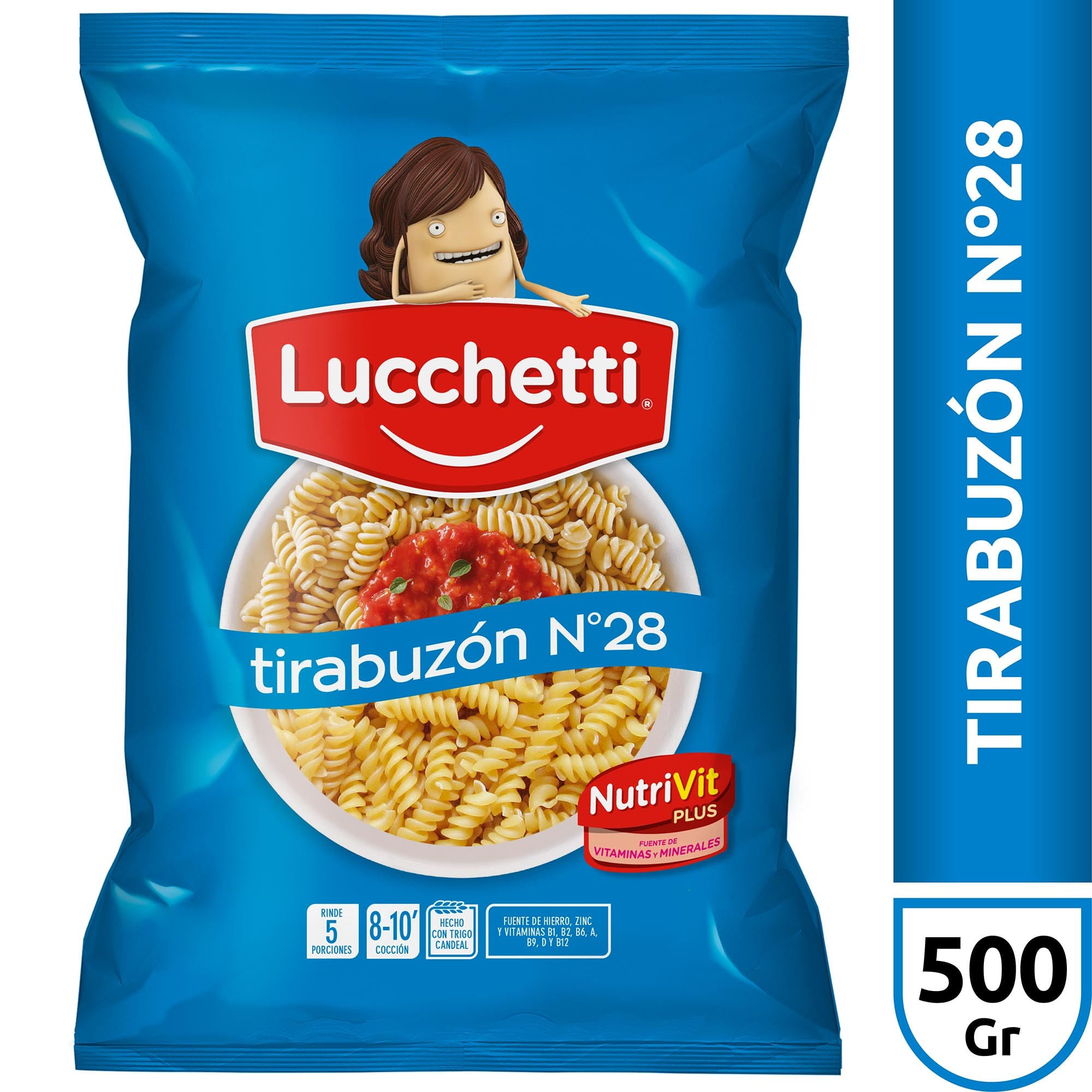 Fideos tirabuzon N28 Lucchetti 500 g.