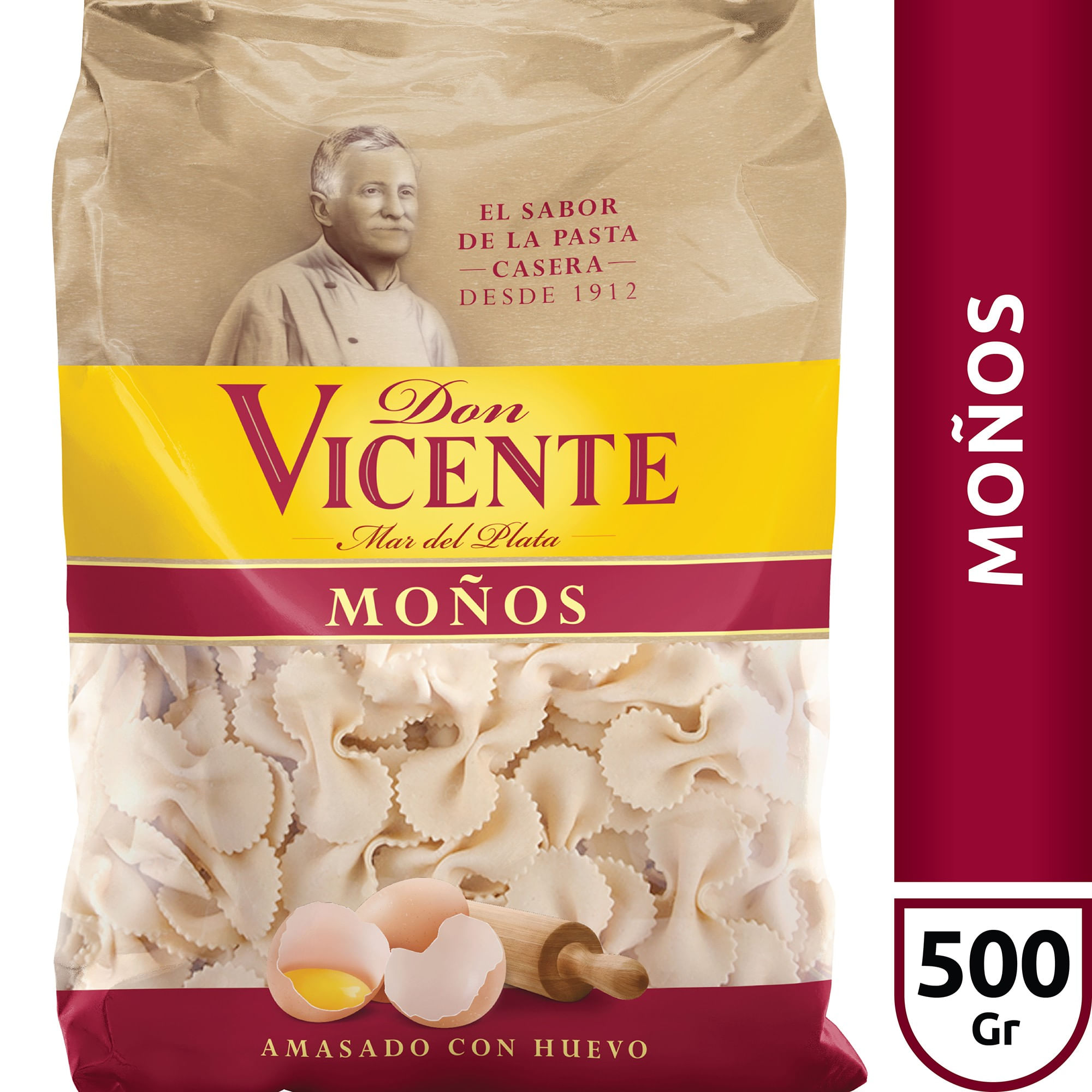 Fideos guiseros moños Don vicente en bolsa 500 g.
