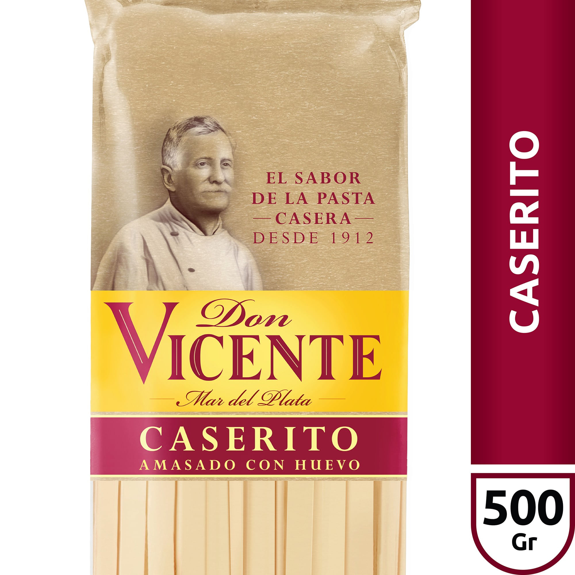 Fideos cinta caserito Don vicente en bolsa 500 g.