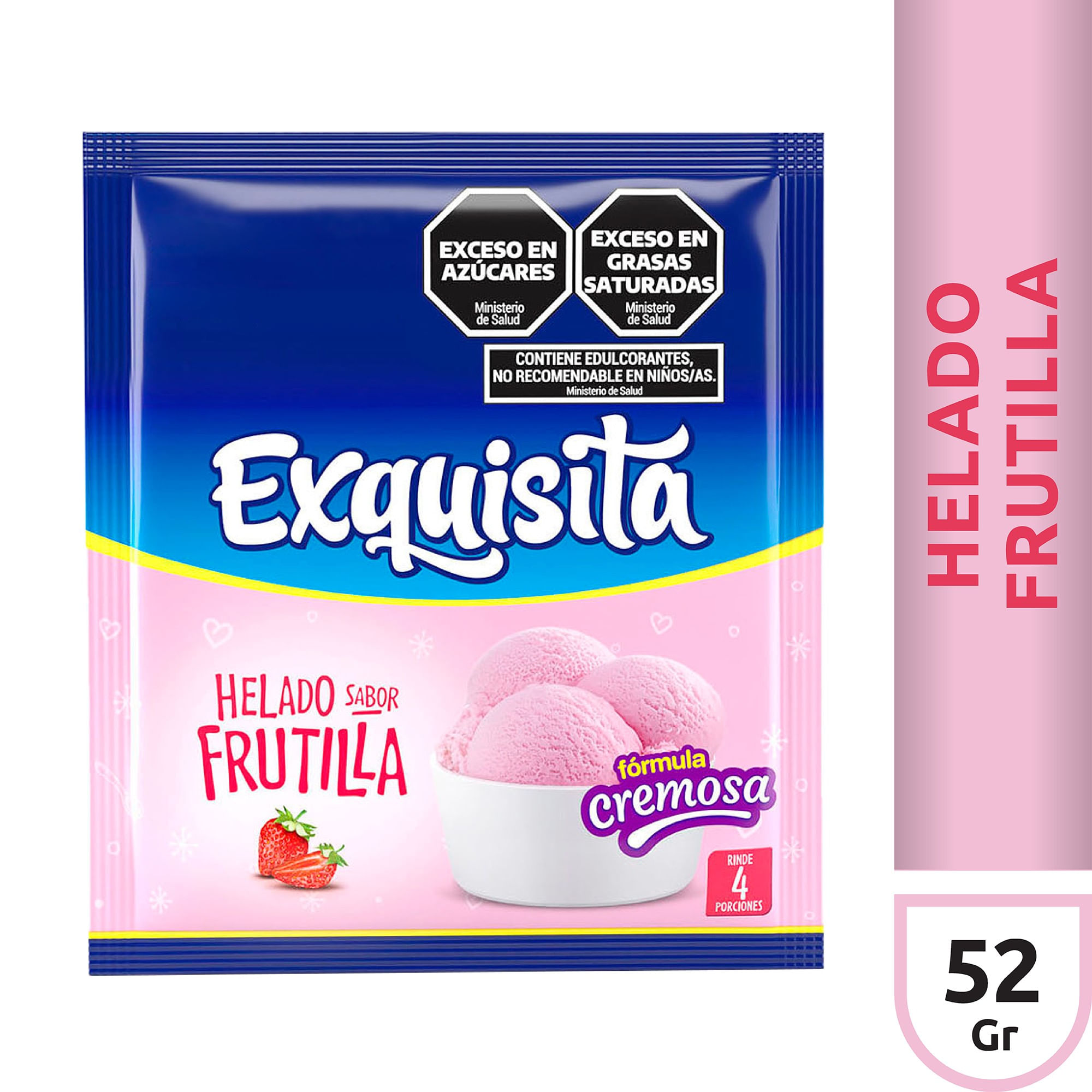Helado Exquisita de frutilla fortificado 52 g.