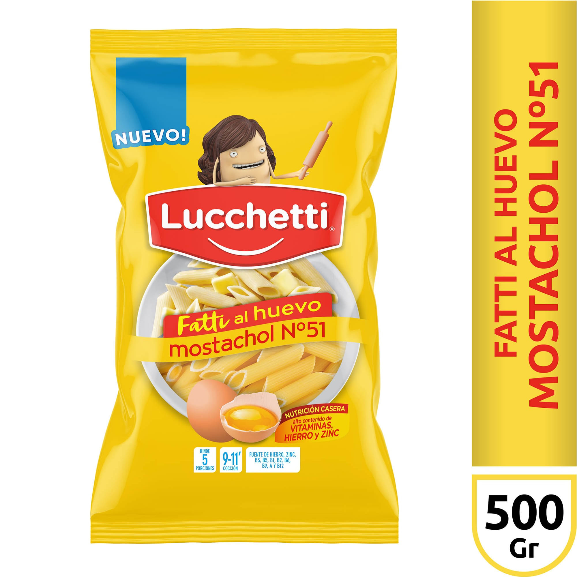 Fideos al huevo Lucchetti mostachol 500 g