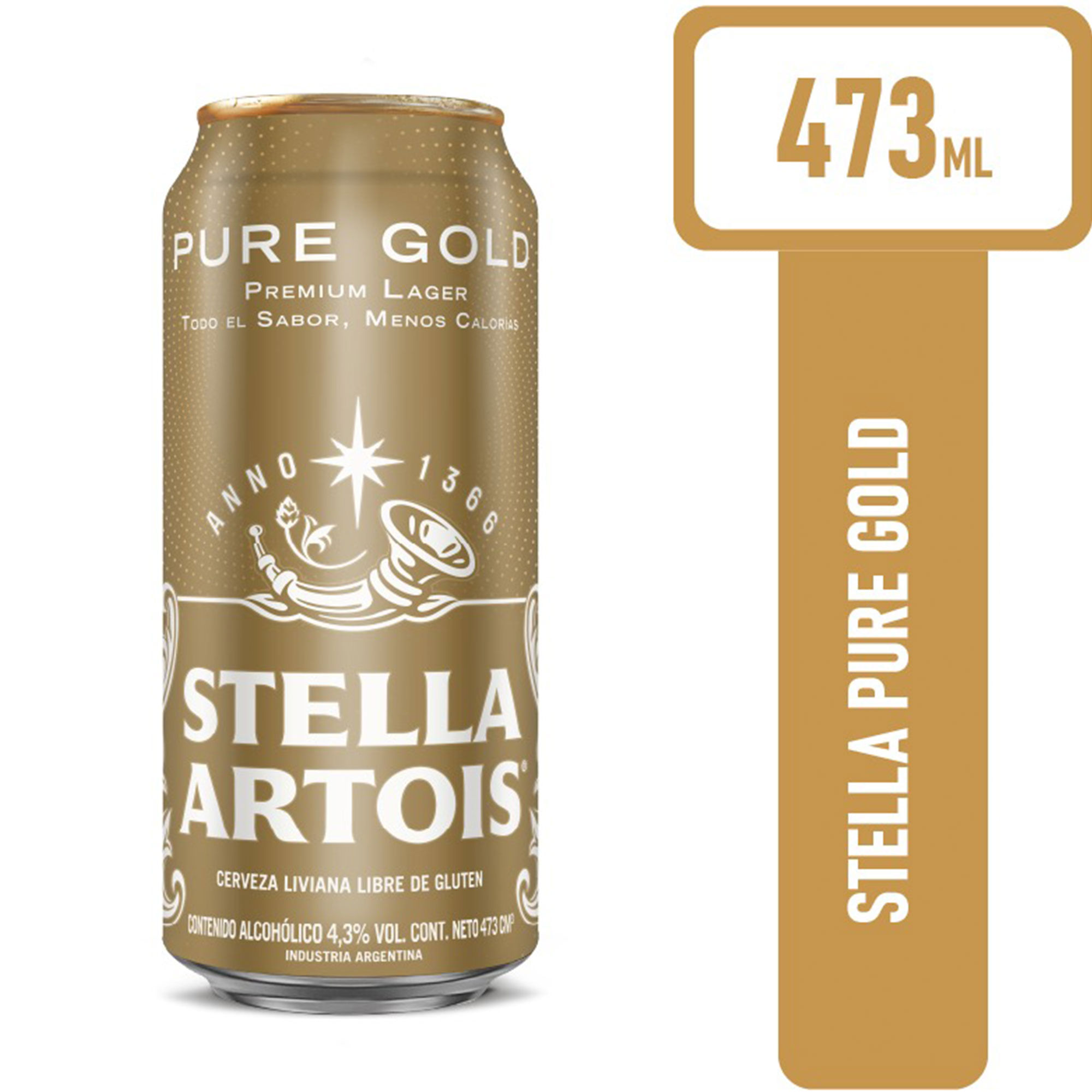 Cerveza Pure Gold Stella Artois en lata 473 ml