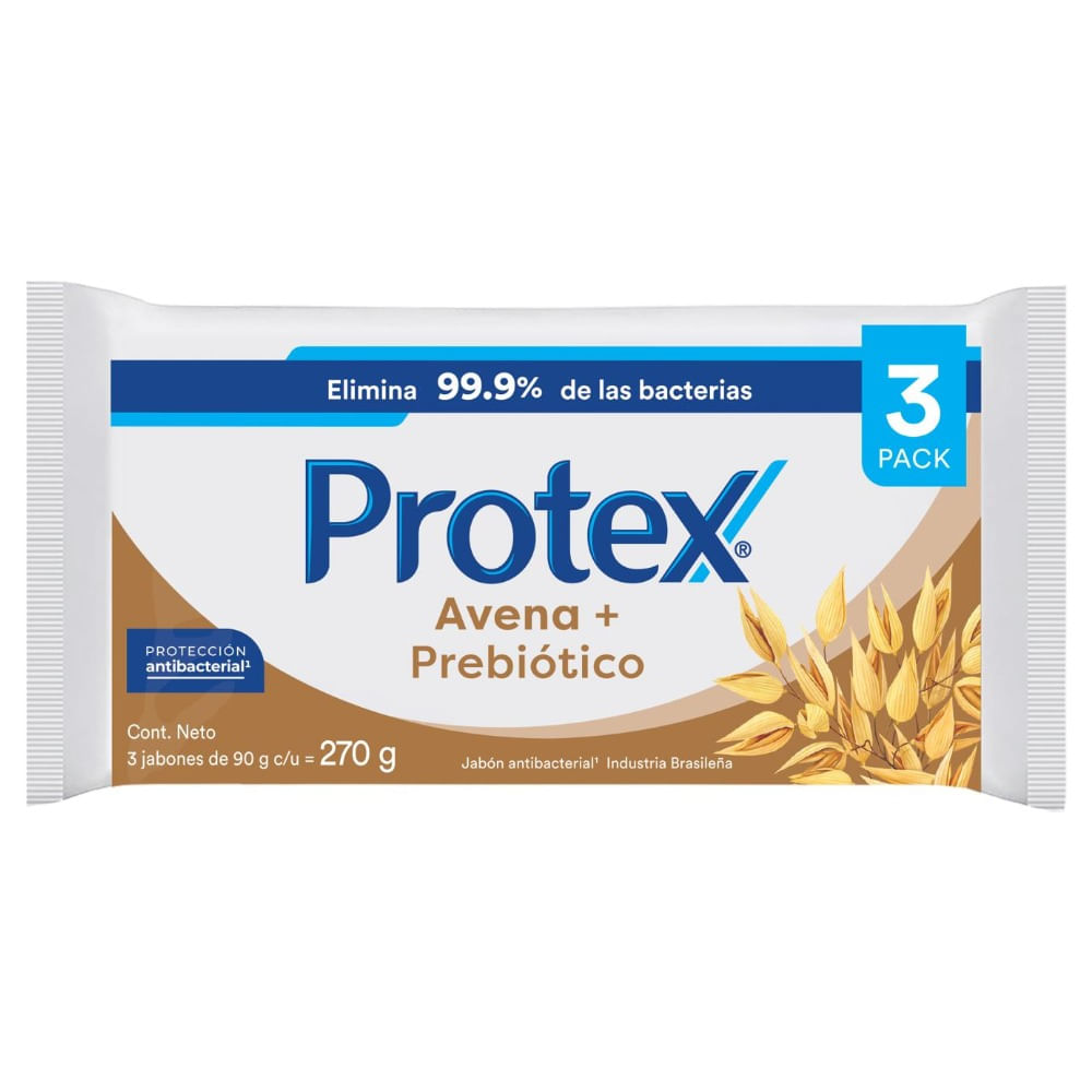 Jabón de tocador Protex Avena + Prebiótico 90 grs 3 uni