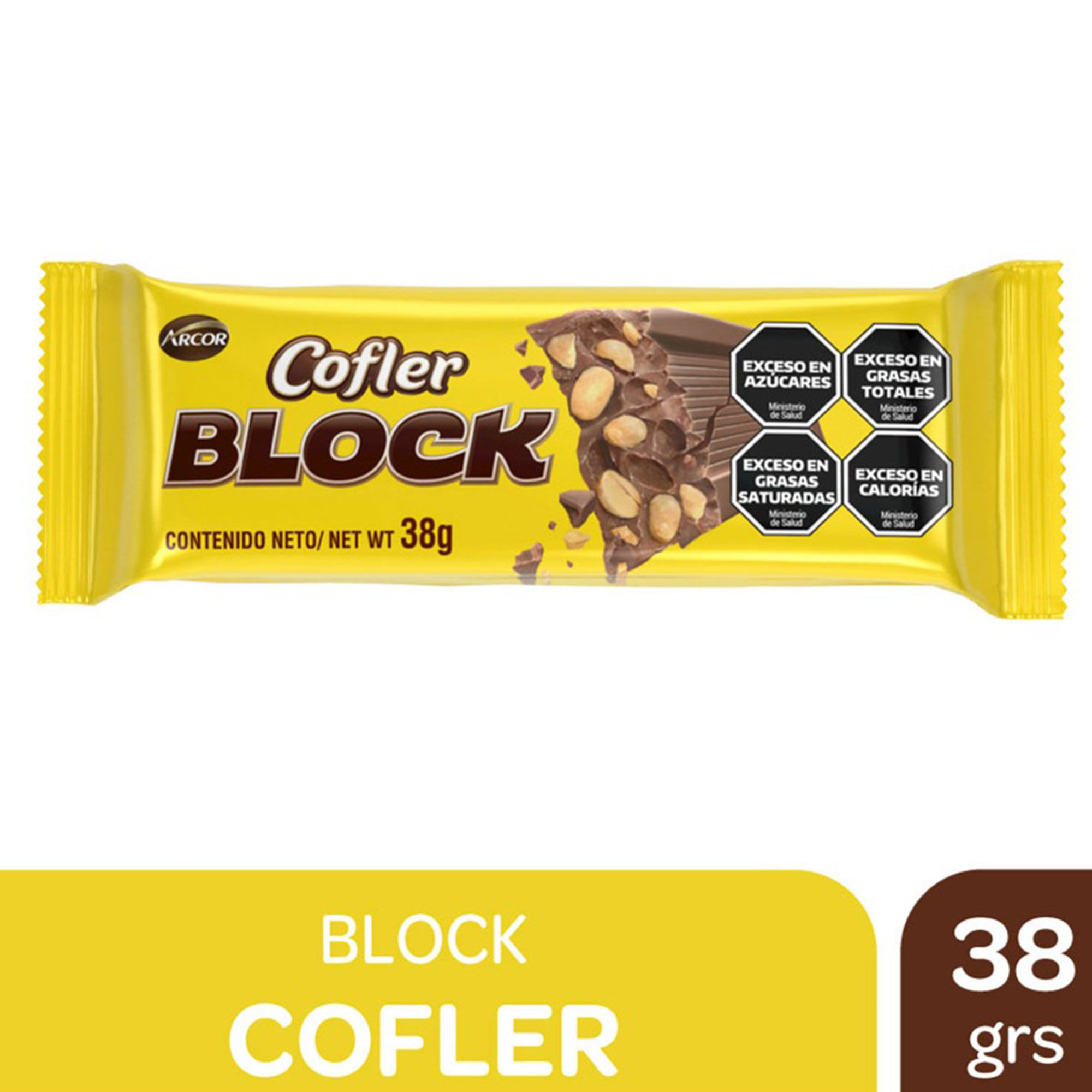 Tableta chocolate con maní Cofler block 38 g