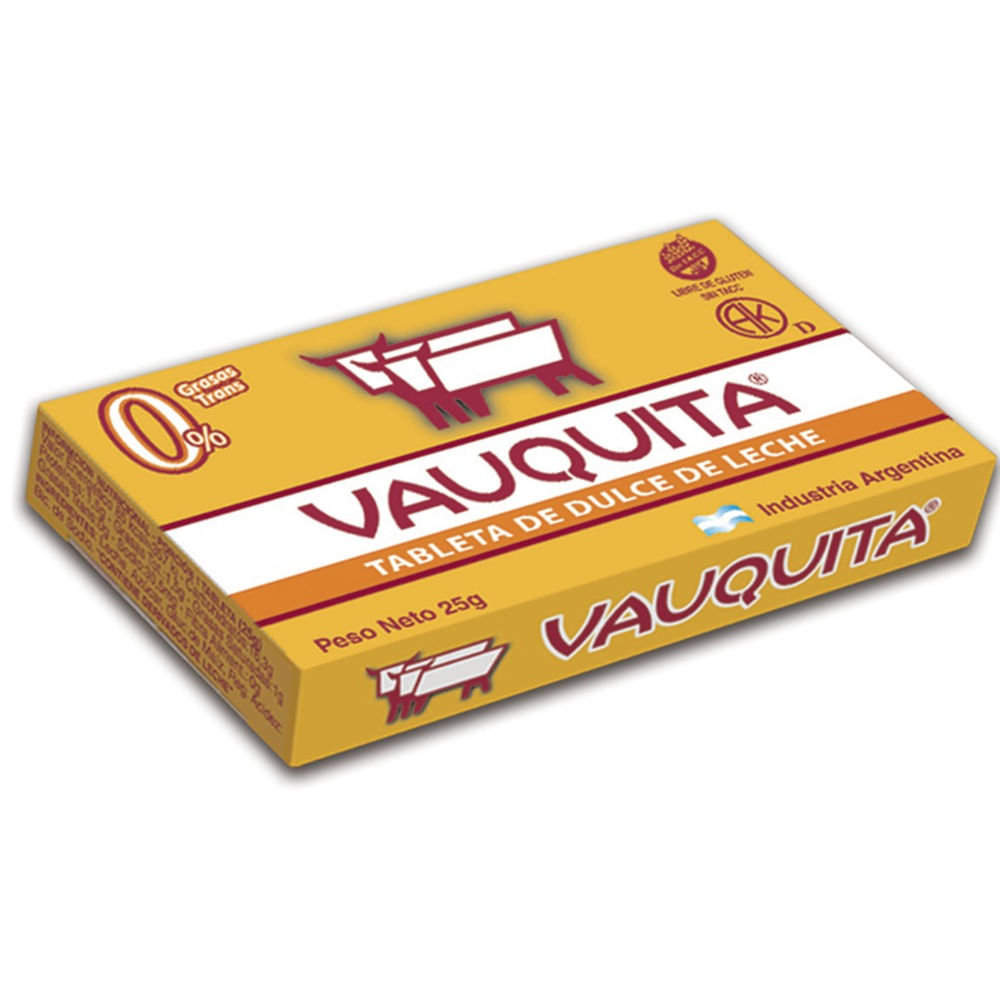 Tableta dulce de leche Vauquita 25 g.