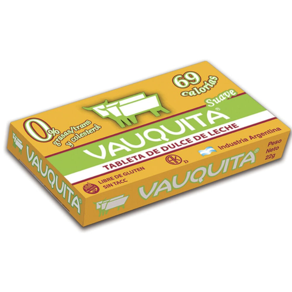 Tableta dulce de leche Vauquita light 22 g.