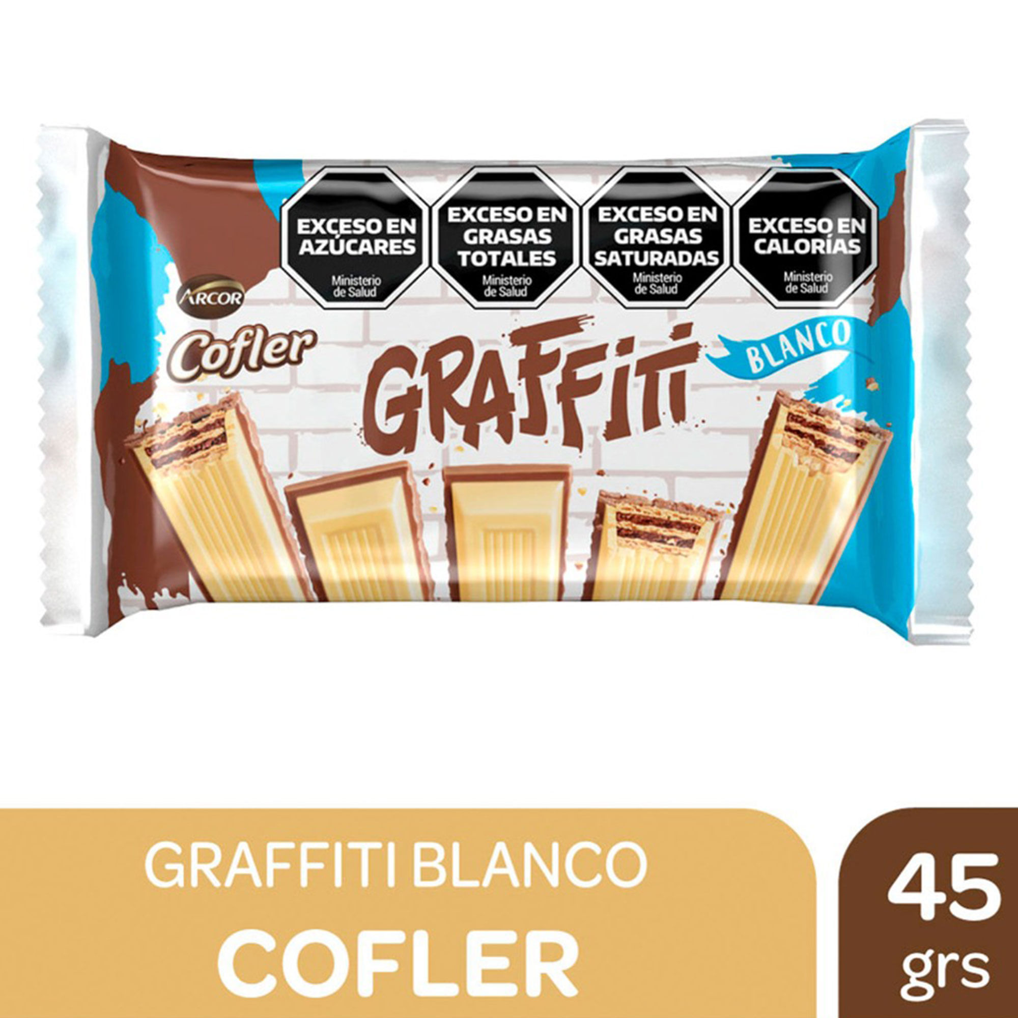 Tableta oblea blanco Cofler Graffiti 45 g