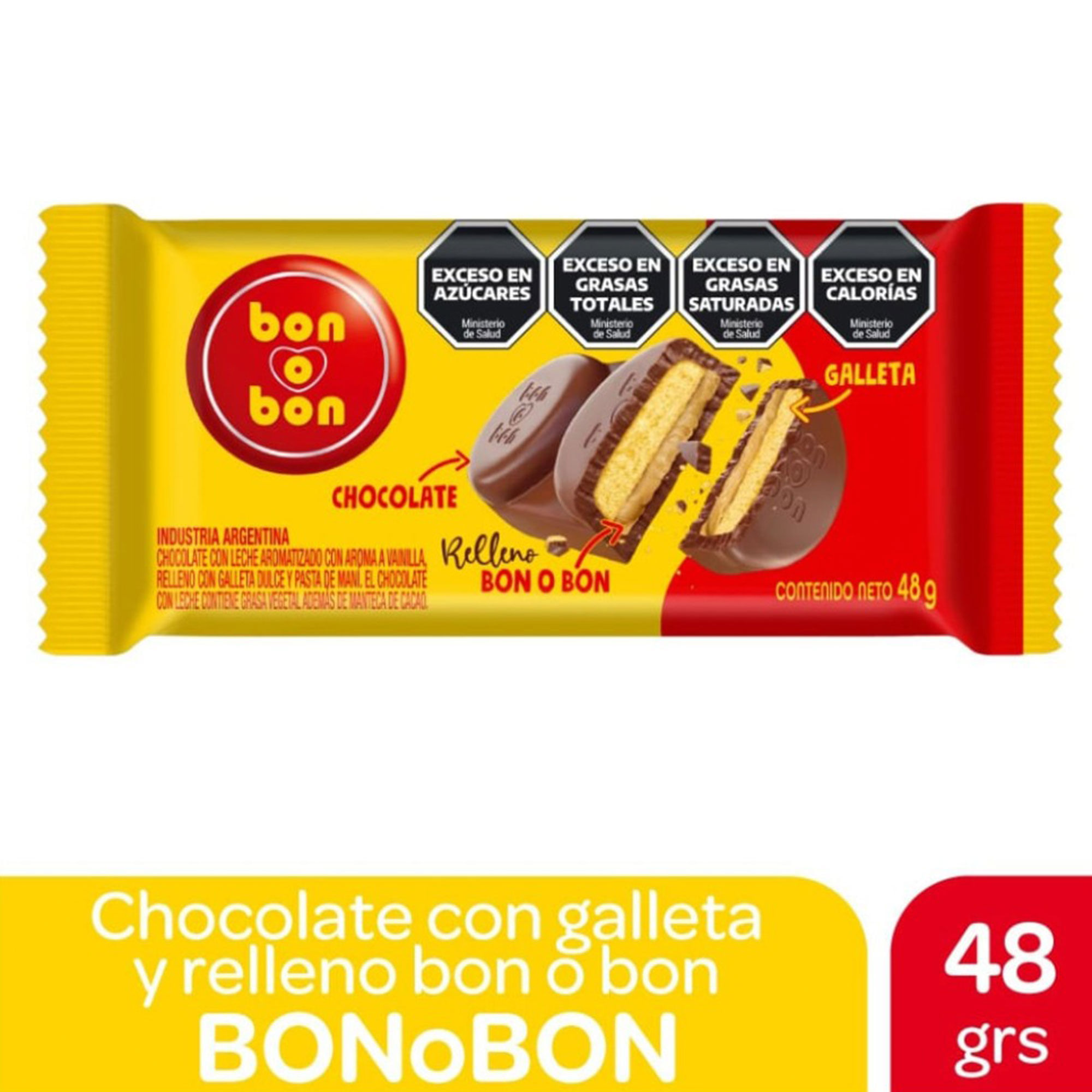 Chocolate con leche relleno Bon o Bon 48 grs
