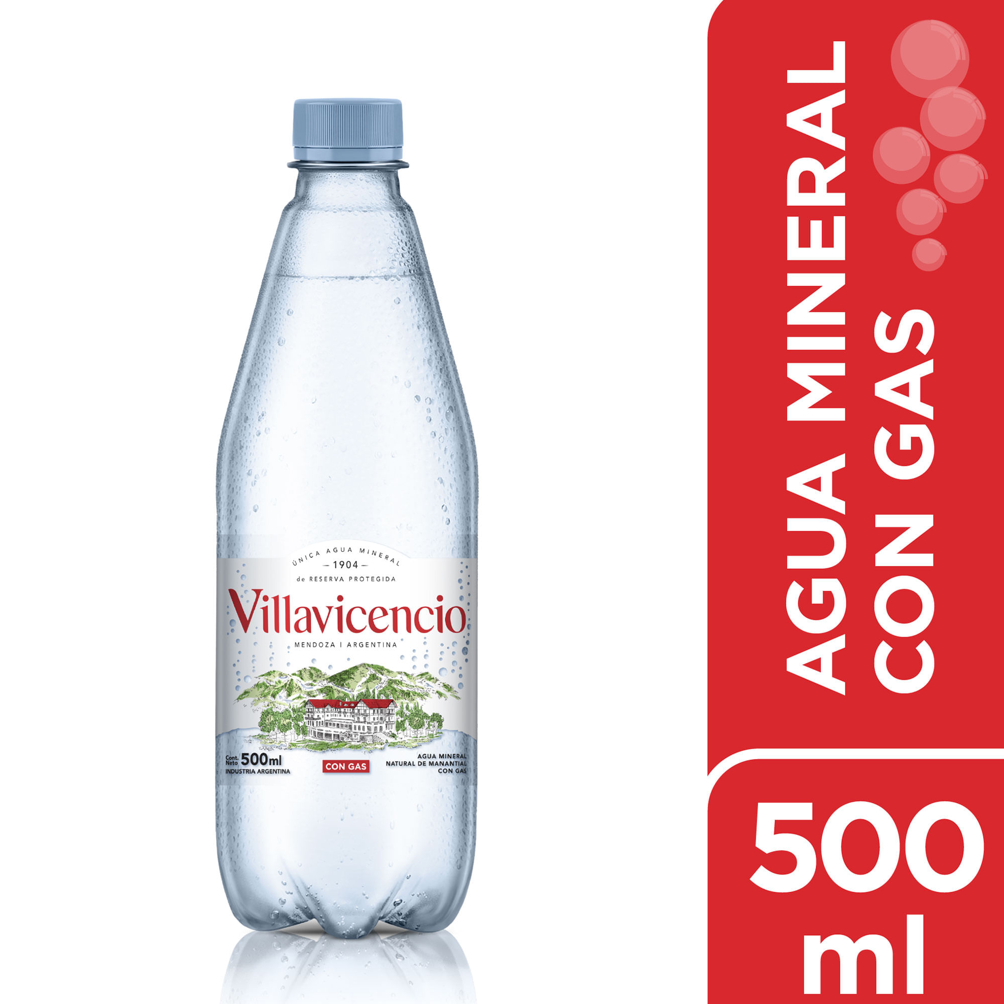 Agua mineral con gas Villavicencio 500 ml