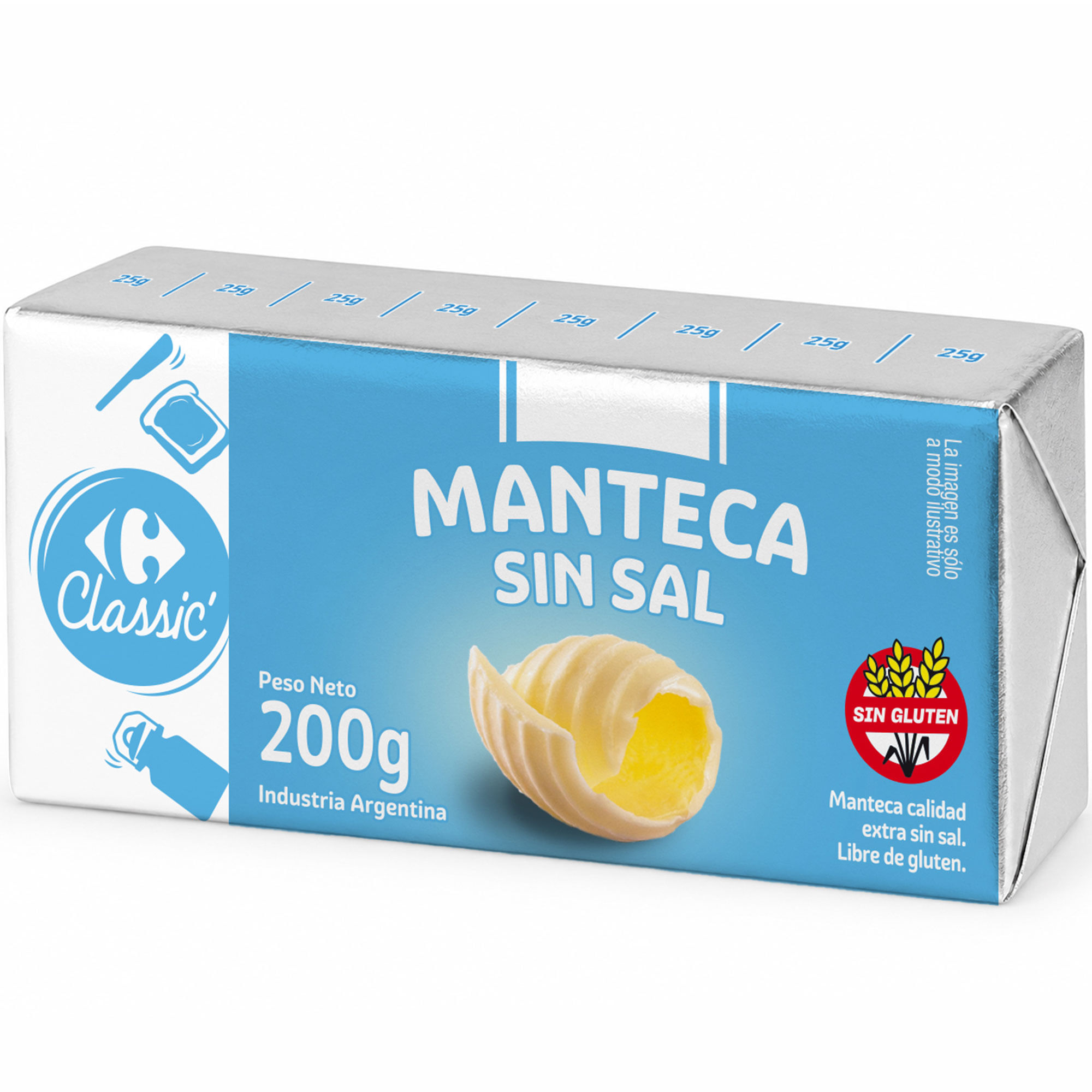 Manteca sin sal Carrefour Classic 200 grs