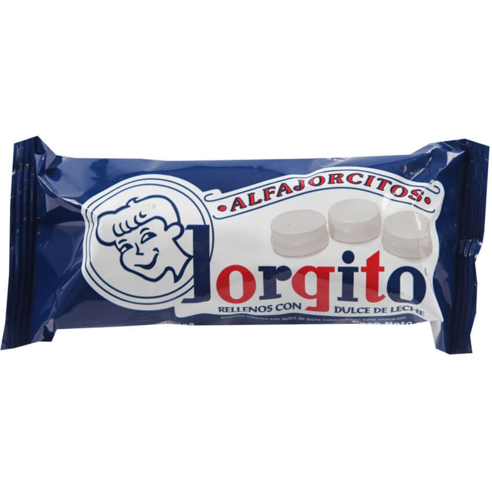 Alfajor Jorgito relleno dulce de leche baño azucarado 6 u.