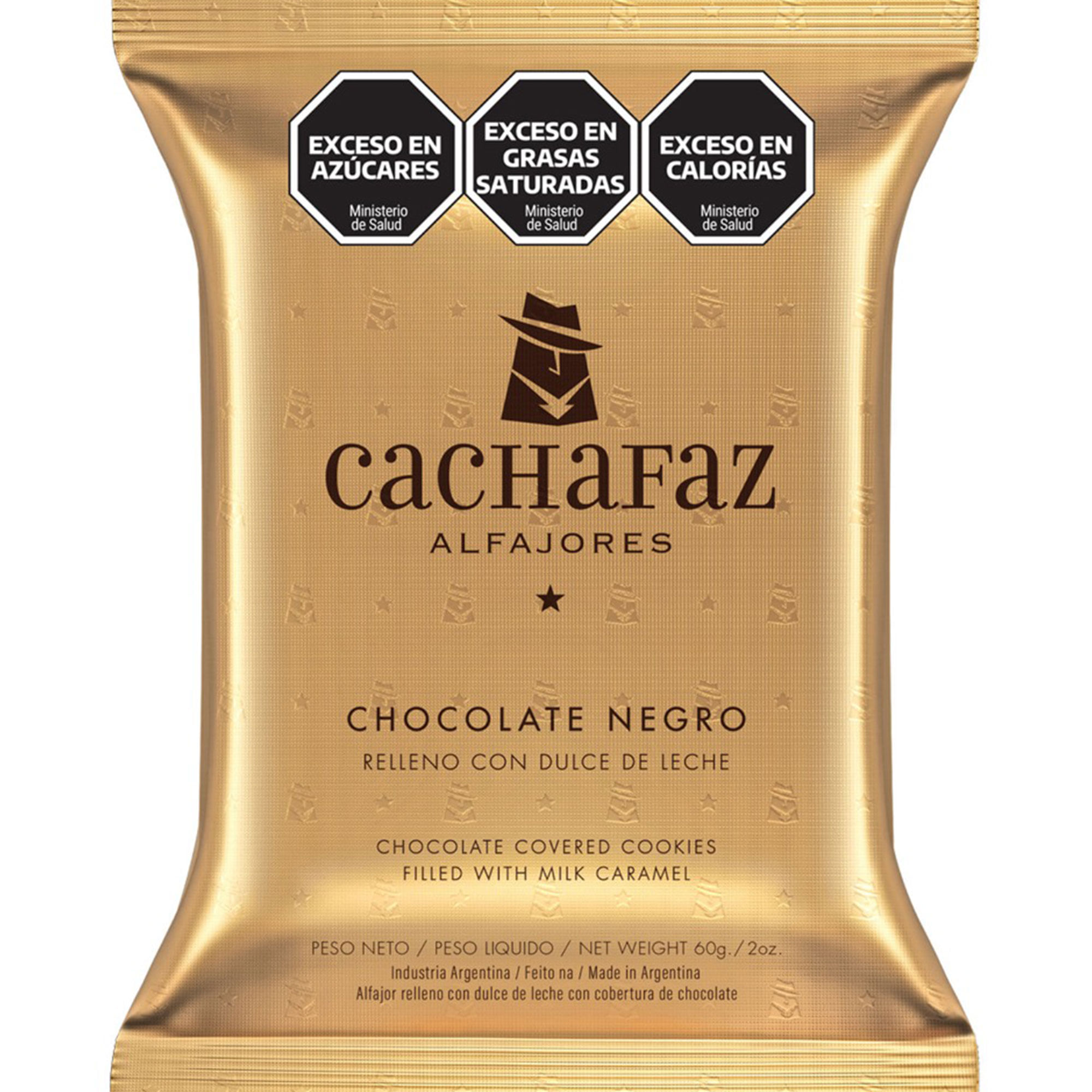 Alfajor Cachafaz chocolate 60 g.