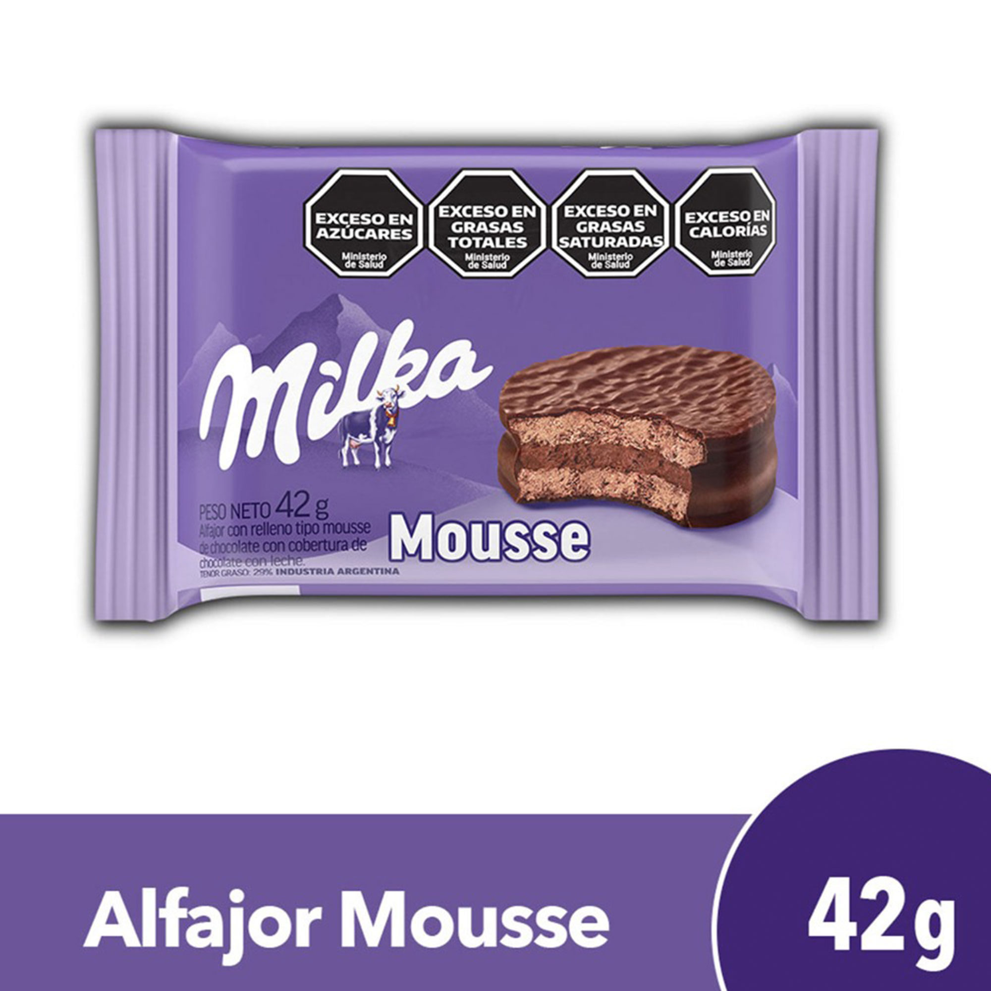 Alfajor Milka simple mousse 42 g.