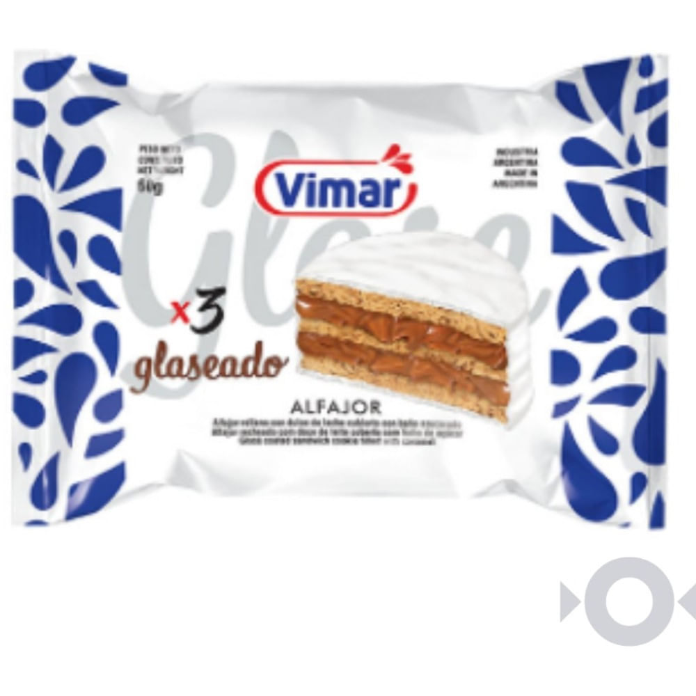 Alfajor triple Vimar glaseado 60 g.