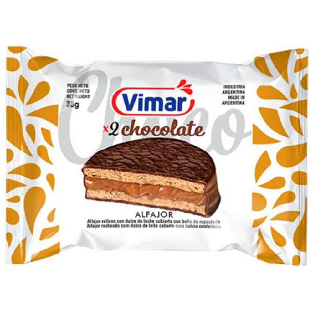 Alfajor doble Vimar chocolate 38 g.