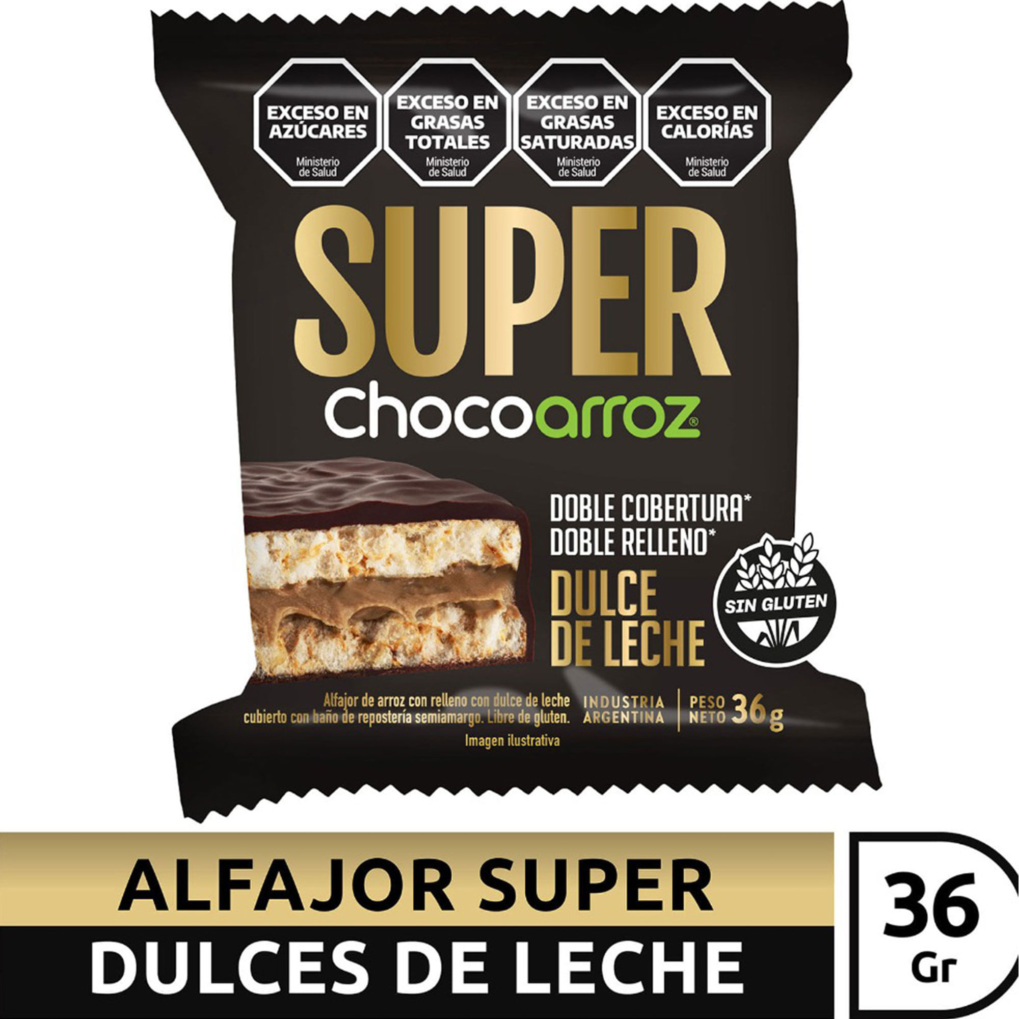 Alfajor de arroz Chocoarroz super dulce de leche 36 grs