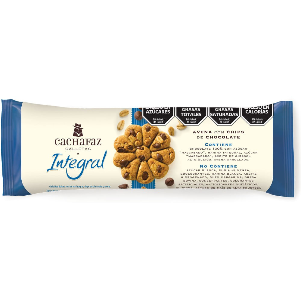 Galletitas Cachafaz avena y chips 220 g.
